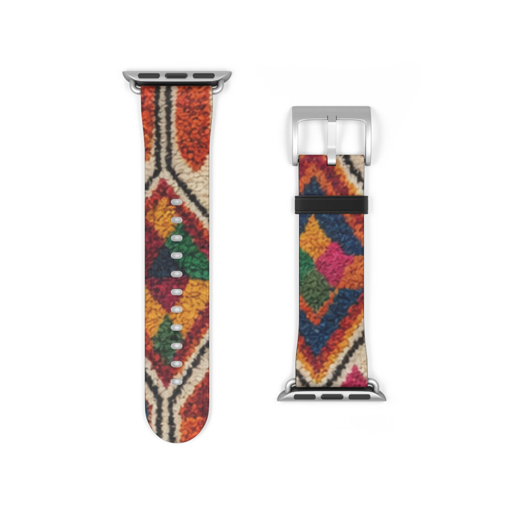 Boho Kilim Pattern Watch Band | Colorful Moroccan Berber Strap