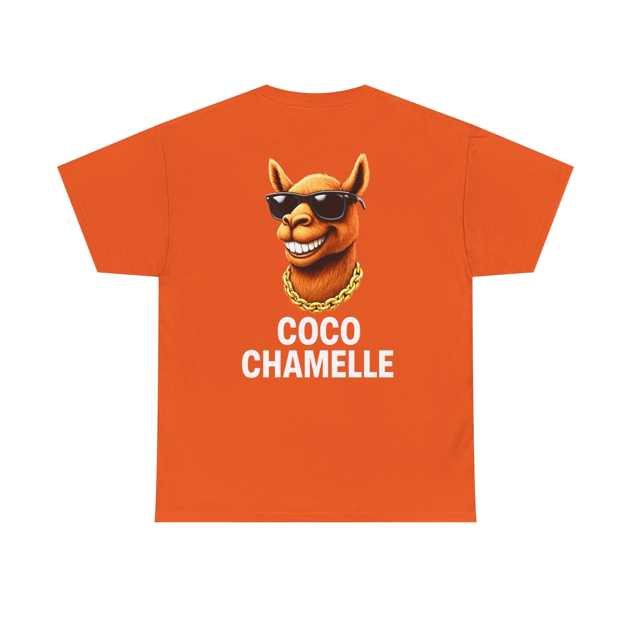 Coco Chamelle Tee Shirt - Cool Camel with Sunglasses & Gold Chain