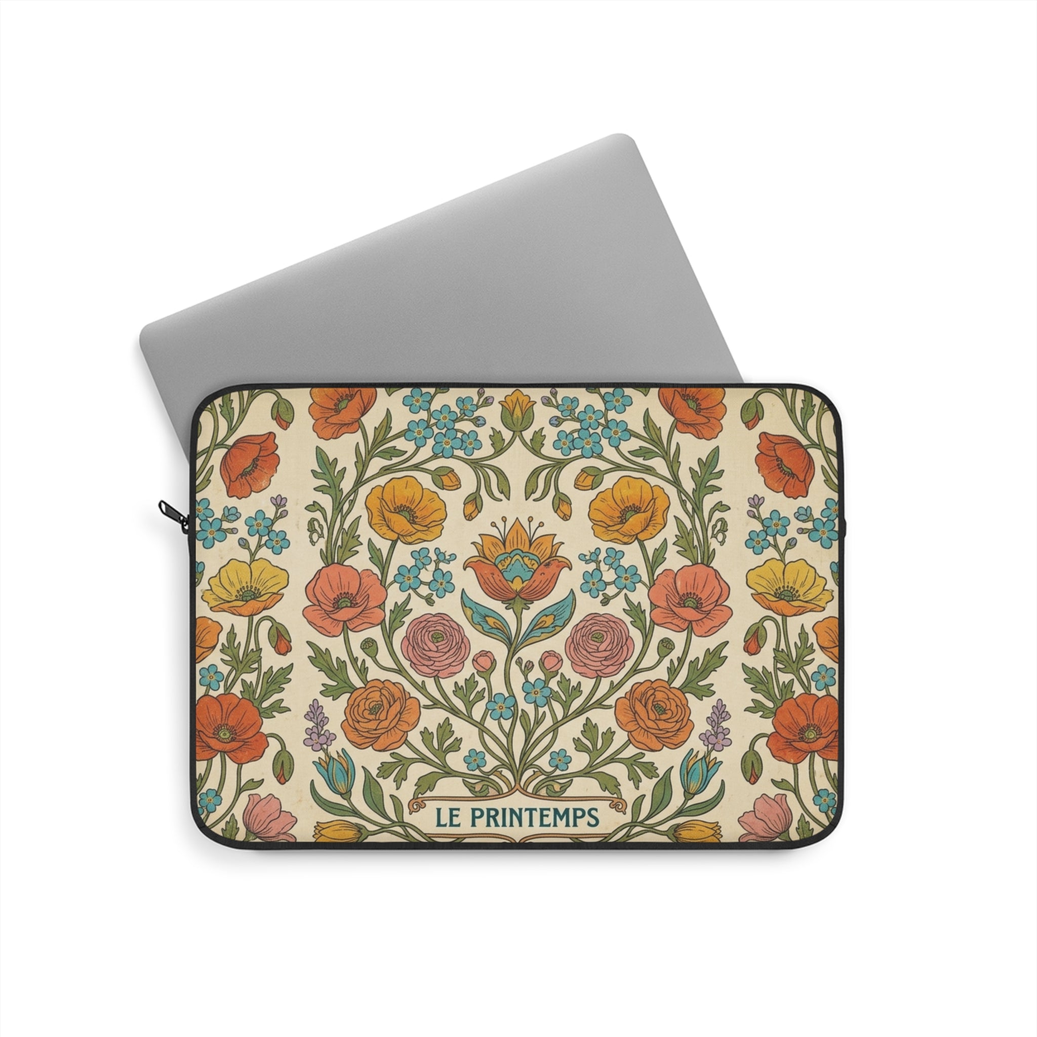 Le Printemps Floral Pattern Laptop Sleeve | Vintage Cottagecore Flowers
