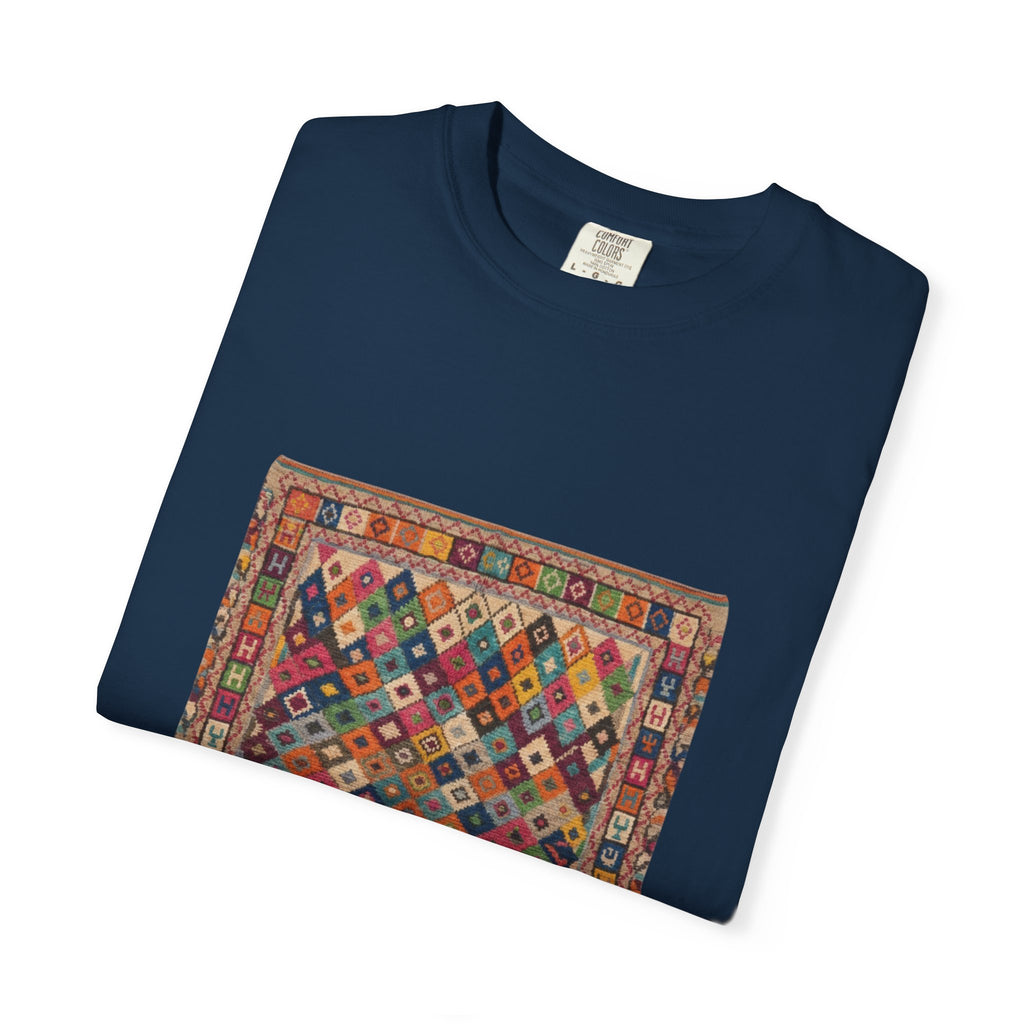 Colorful Kilim Rug Artwork T-Shirt | Geometric Ethnic Print