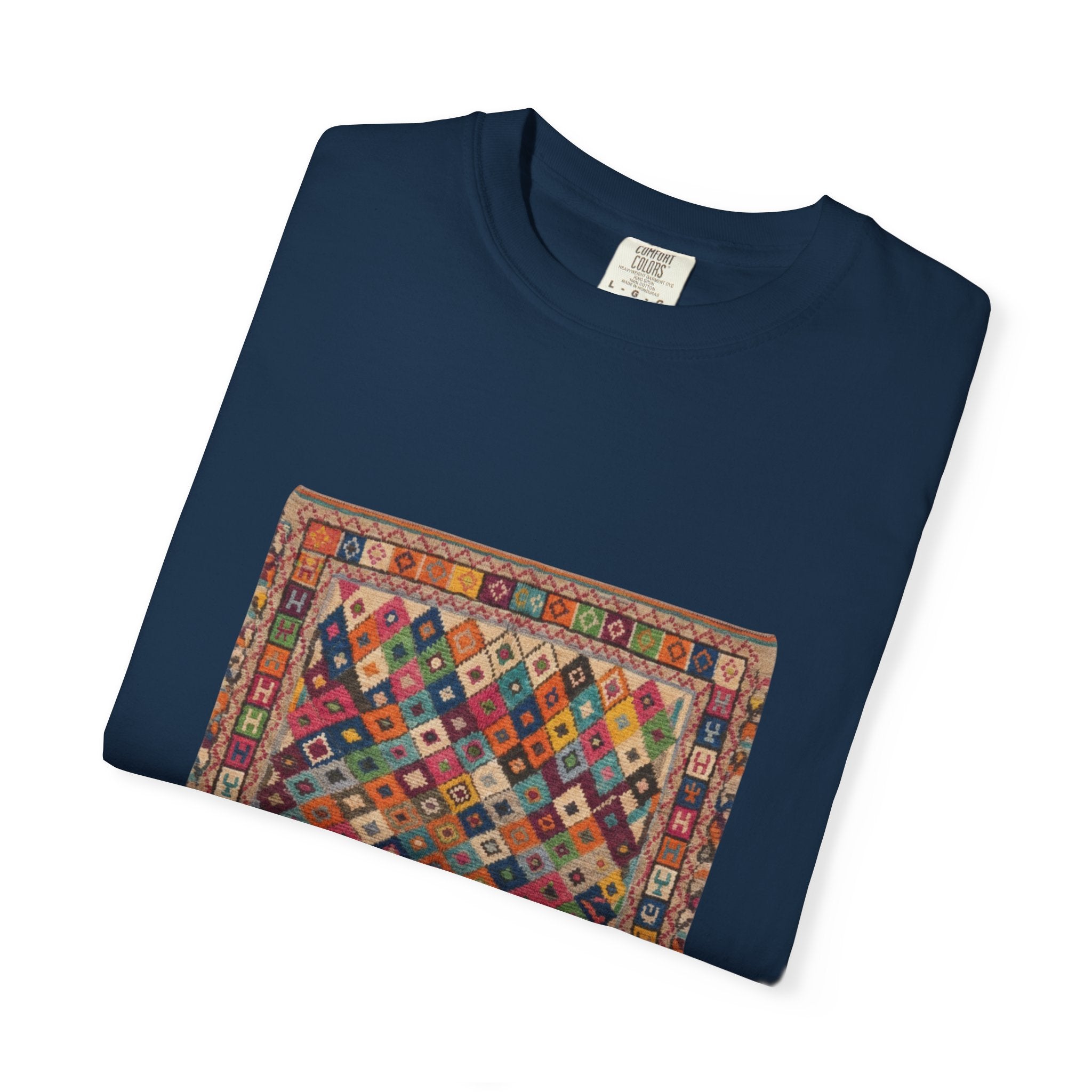 Colorful Kilim Rug Artwork T-Shirt | Geometric Ethnic Print