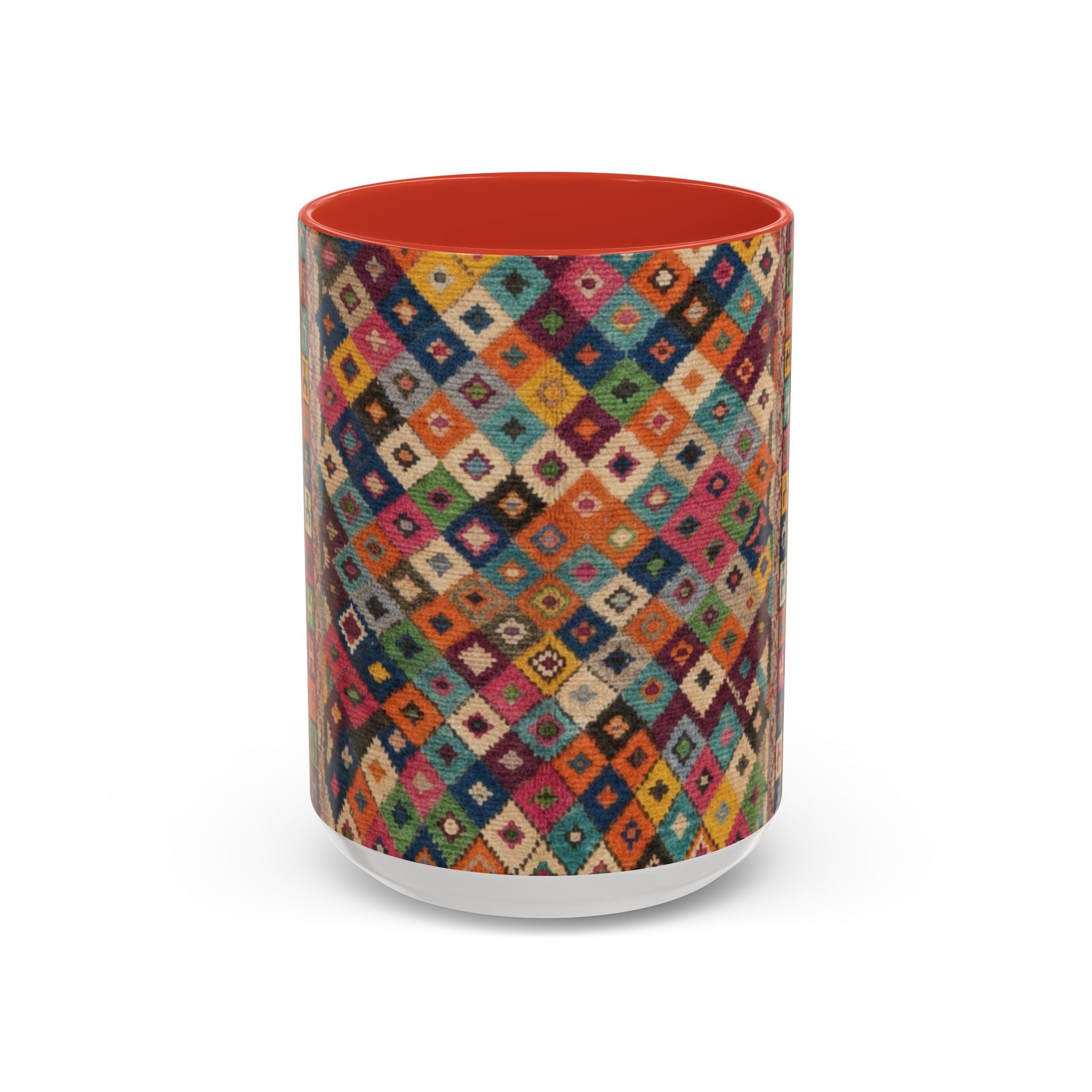 Colorful Kilim Diamond Pattern Mug | Accent Coffee Mug 11oz 15oz