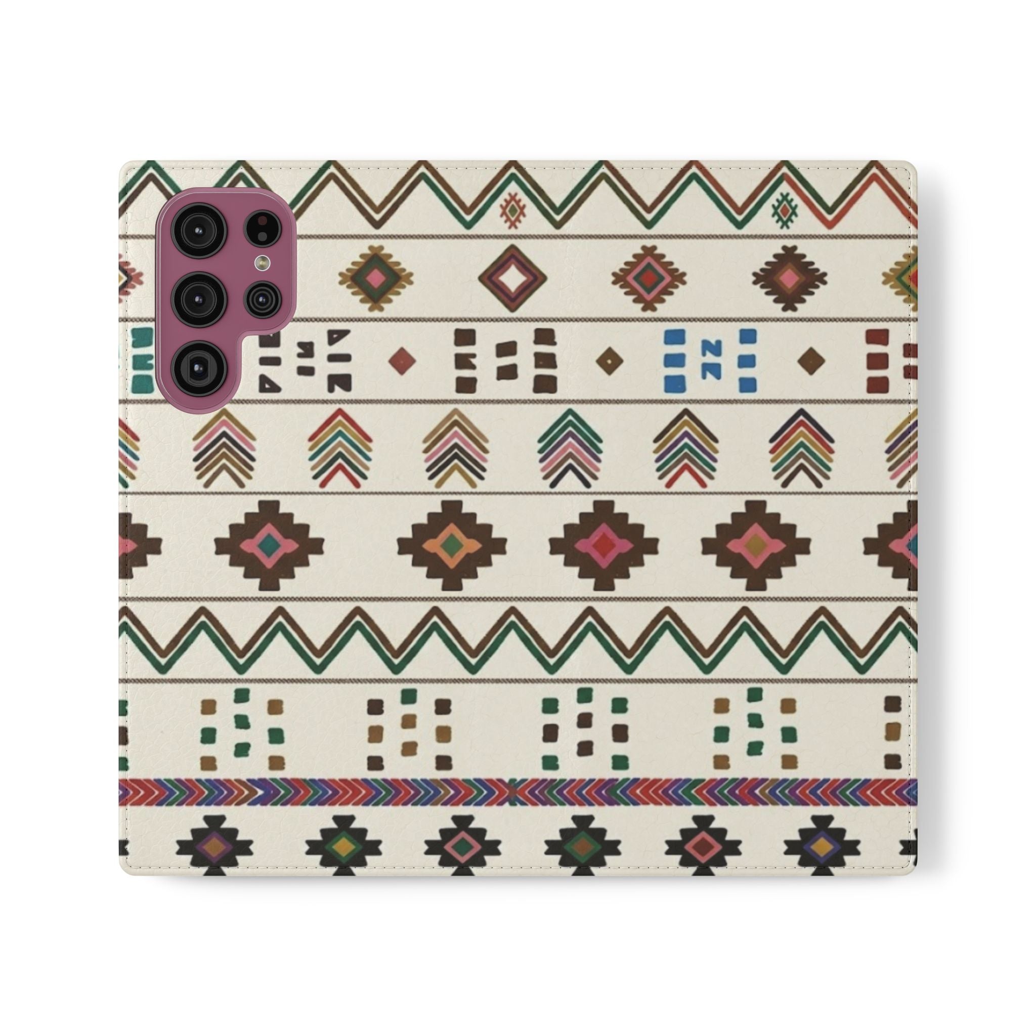 Southwestern Aztec Pattern Flip Case | Tribal Phone Wallet, Card Slots
