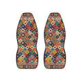 Boho Diamond Kilim Pattern Car Seat Covers | Colorful Tribal Front Seat Covers