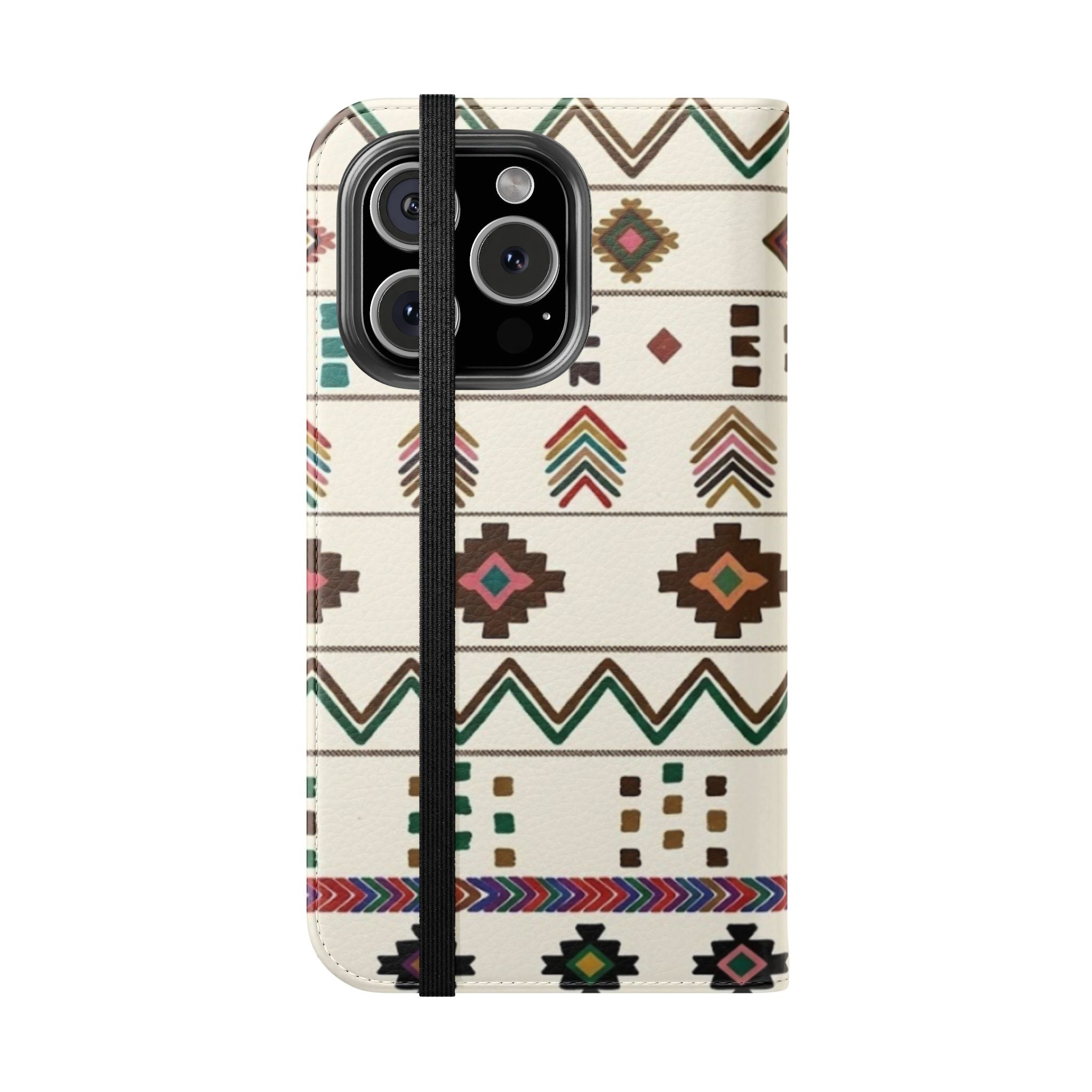 Southwestern Aztec Pattern Flip Case | Tribal Phone Wallet, Card Slots