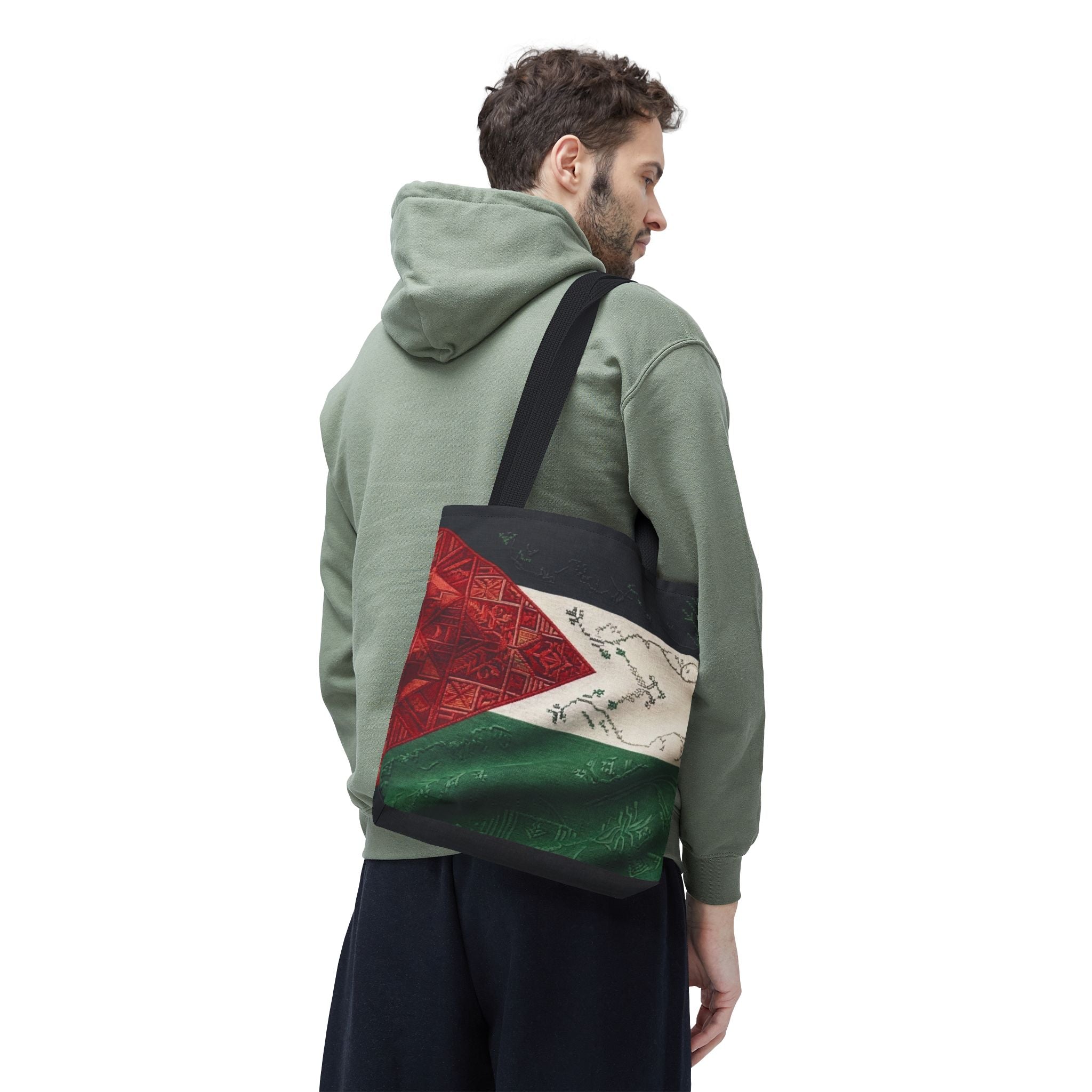 Palestine Flag Pattern Tote Bag | AOP Palestinian Textile Design