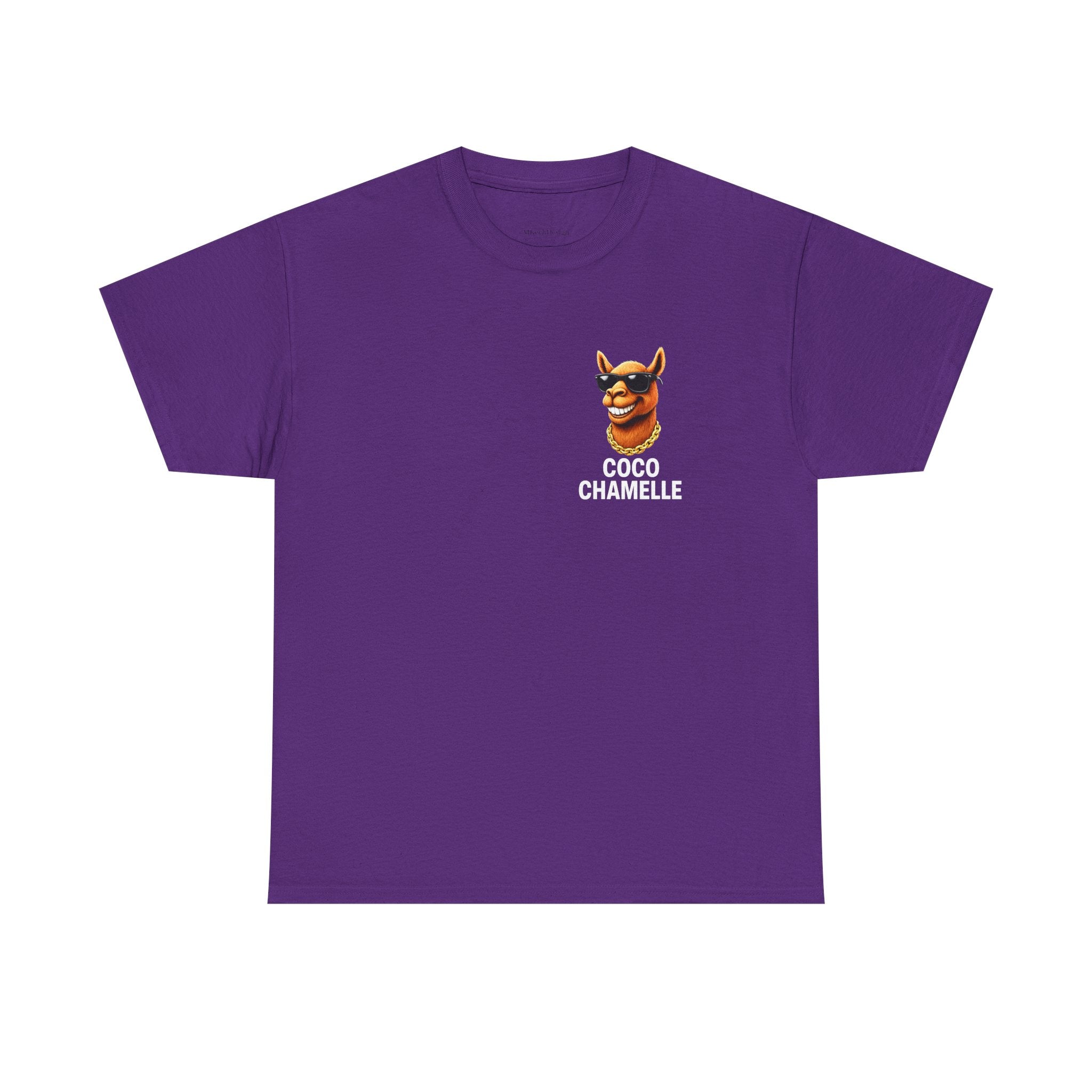 Coco Chamelle Tee Shirt - Cool Camel with Sunglasses & Gold Chain