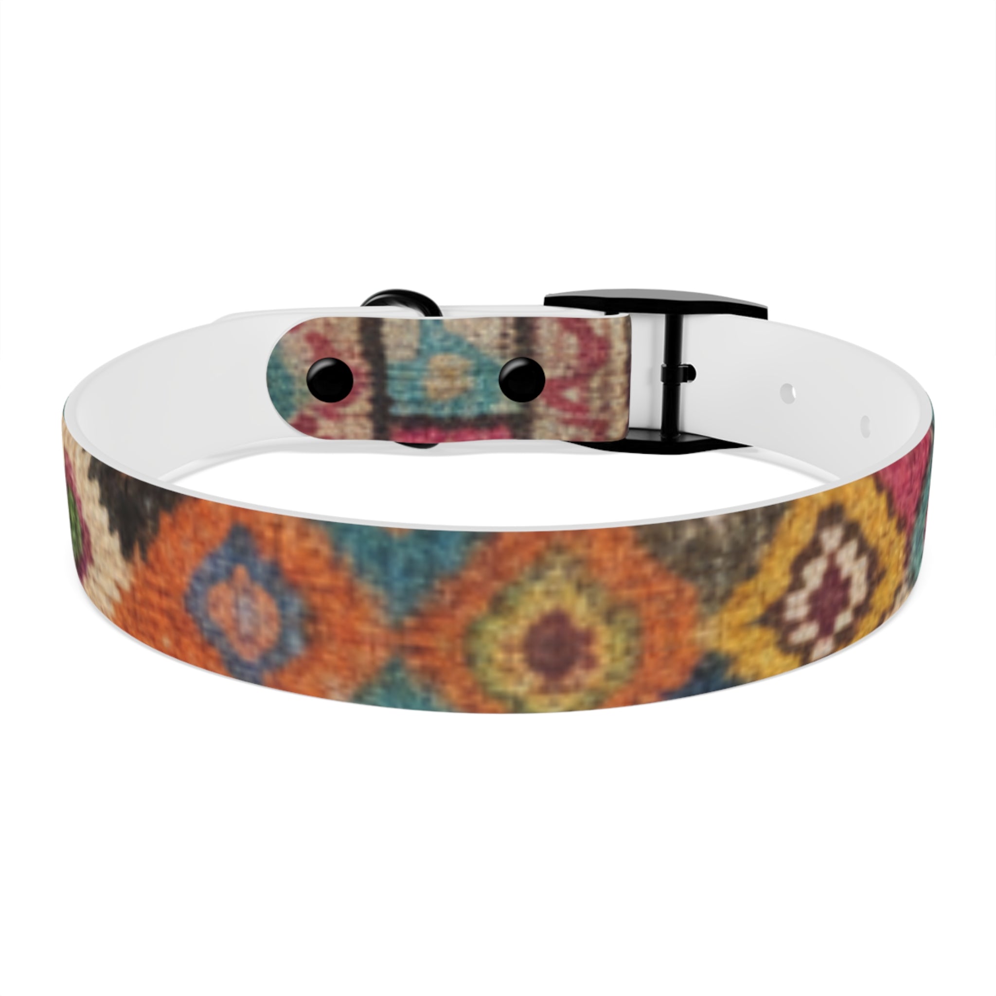 Boho Ikat Pattern Dog Collar | Colorful Southwestern Print