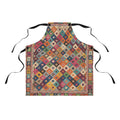 Colorful Kilim Diamond Pattern Apron | Boho Geometric Kitchen Apron