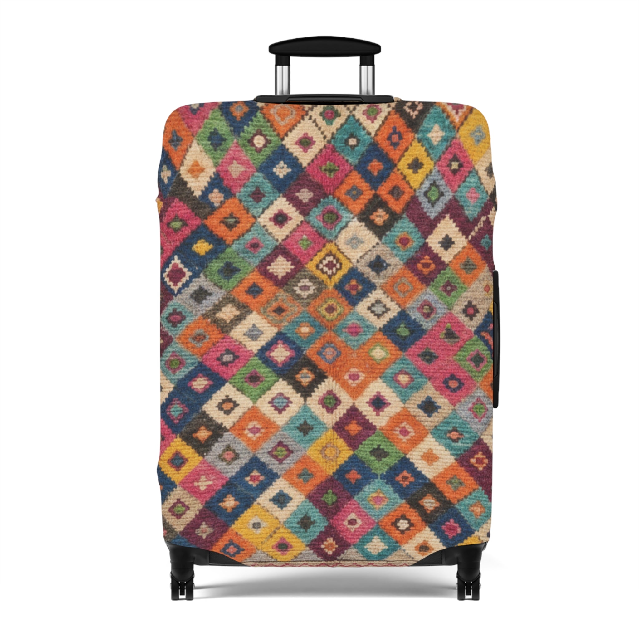 Colorful Kilim Diamond Pattern Luggage Cover | Boho Travel Accessory