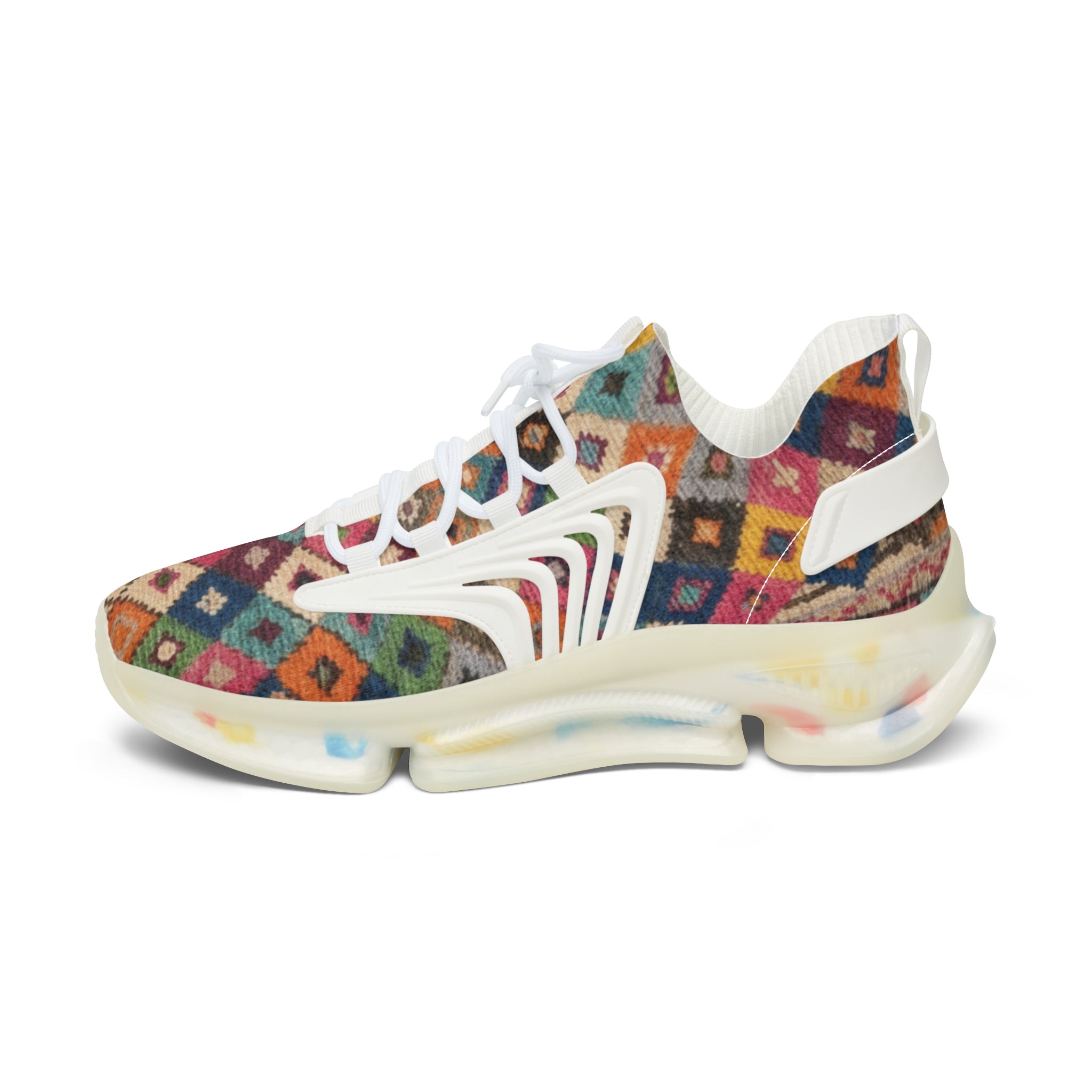 Colorful Tribal Diamond Pattern Sneakers | Mesh Sneakers