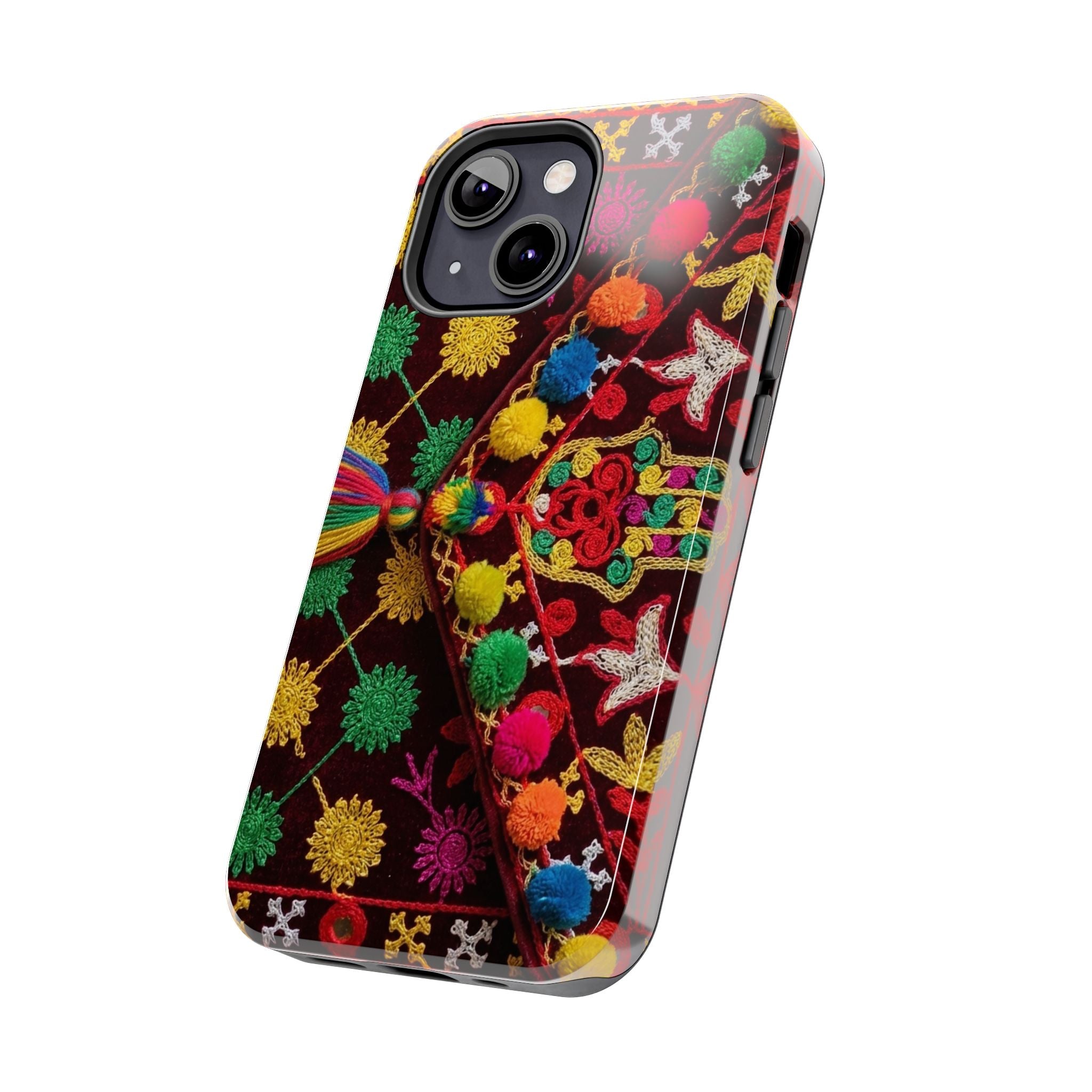 Colorful Pom Pom Pattern Phone Case | Tough Phone Case