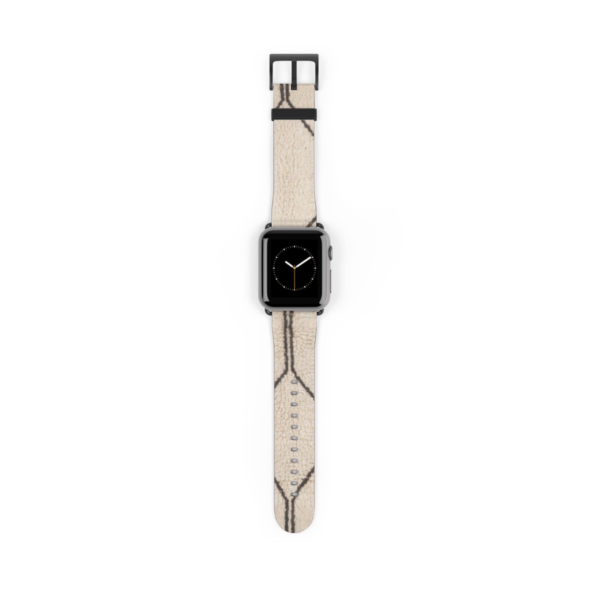 Beige Geometric Moroccan Pattern Watch Band | Neutral Minimalist Leather Look