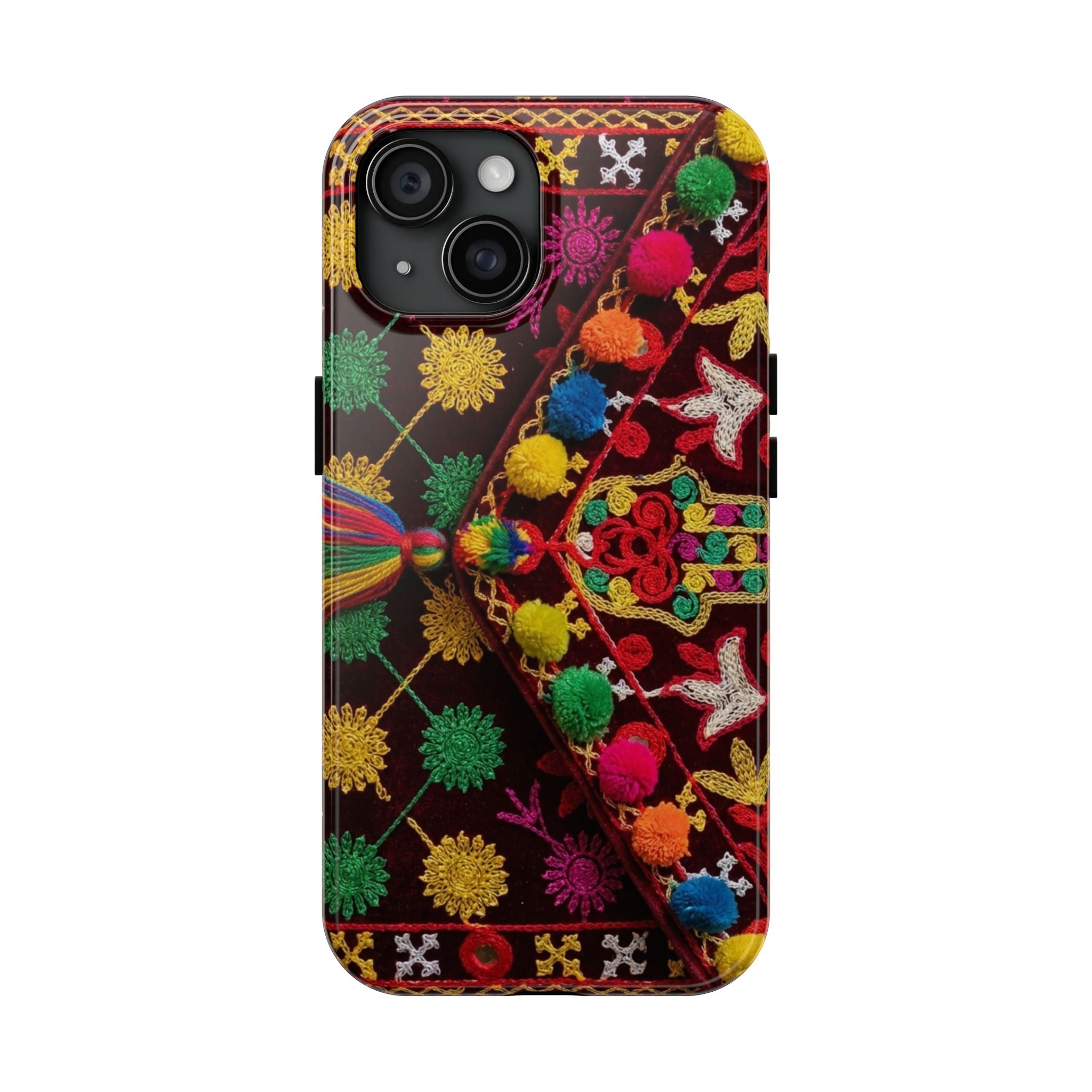 Colorful Pom Pom Pattern Phone Case | Tough Phone Case