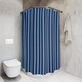 Navy and Light Blue Vertical Stripes Shower Curtain | Modern Bathroom Decor