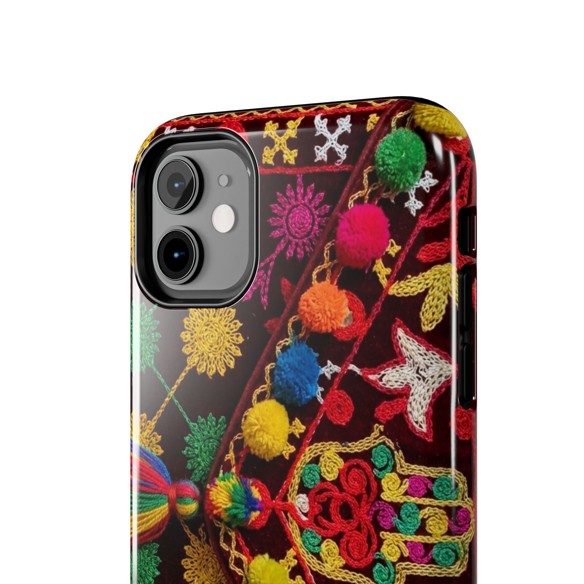 Colorful Pom Pom Pattern Phone Case | Tough Phone Case