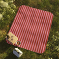 Red and Pink Vertical Stripe Picnic Blanket | Outdoor Mat