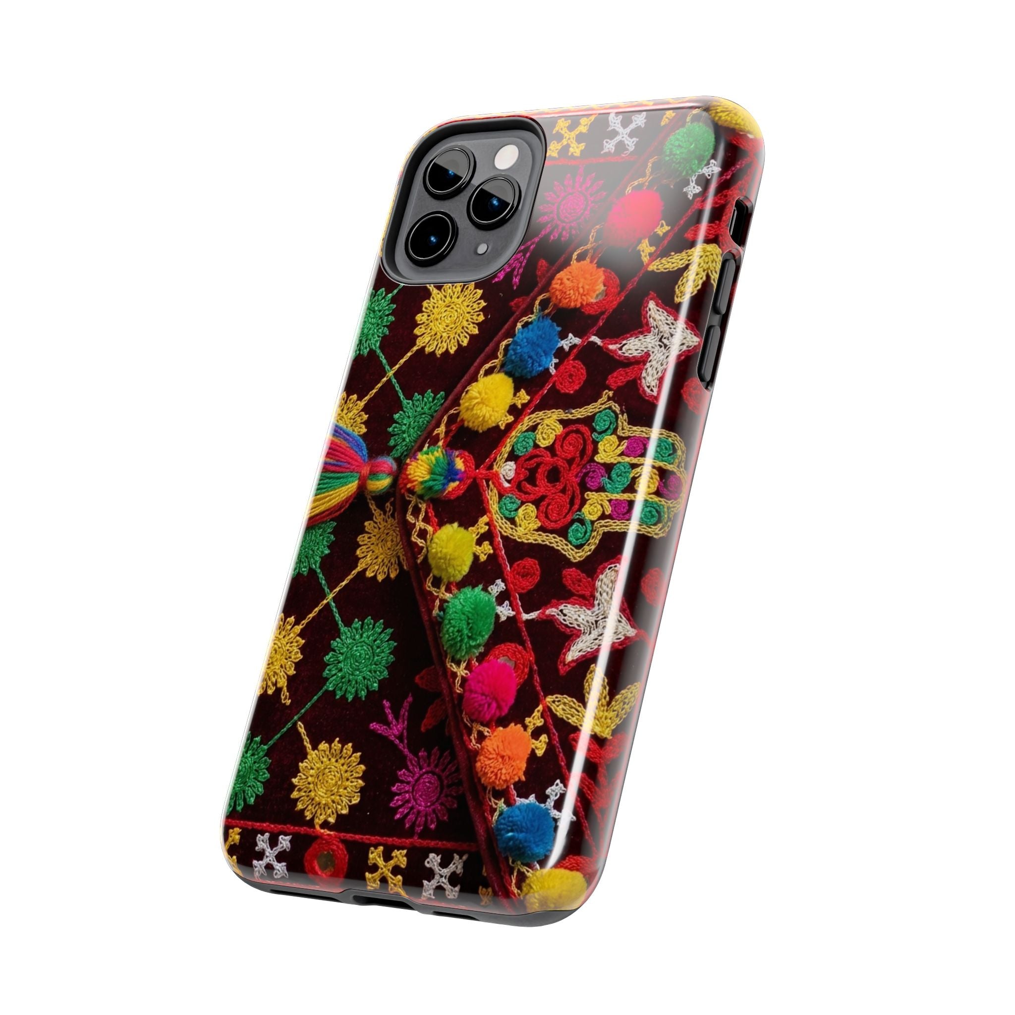 Colorful Pom Pom Pattern Phone Case | Tough Phone Case