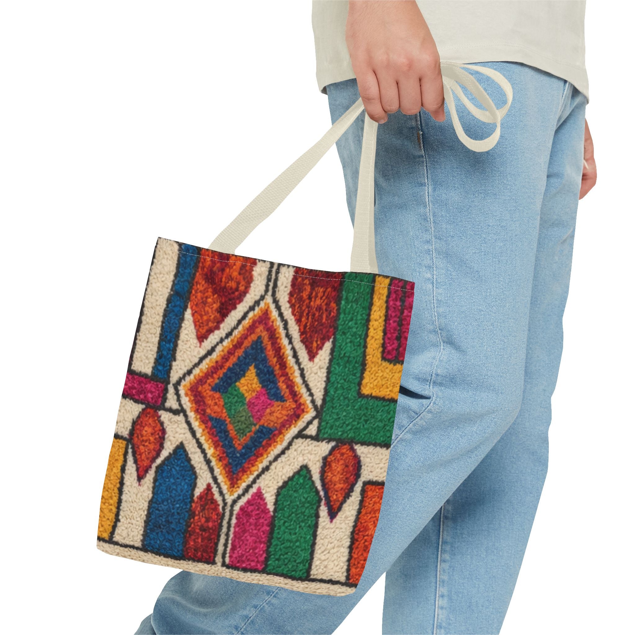 Colorful Geometric Kilim Pattern Tote | Boho Aztec Tribal Bag
