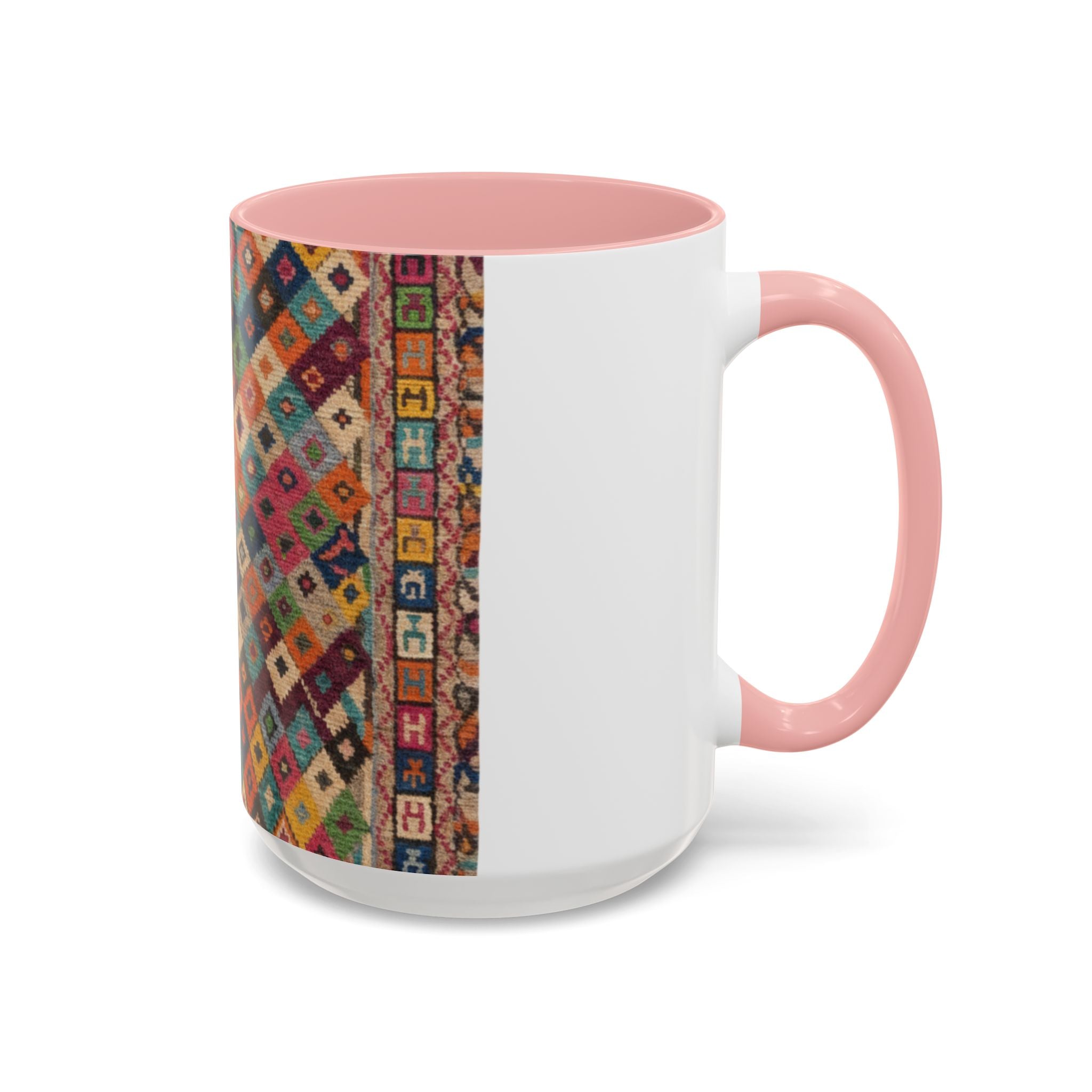 Colorful Kilim Diamond Pattern Mug | Accent Coffee Mug 11oz 15oz