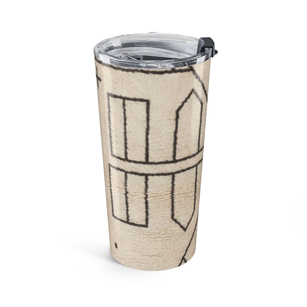 Geometric Moroccan Berber Pattern Tumbler 20oz | Minimalist Beige Travel Cup