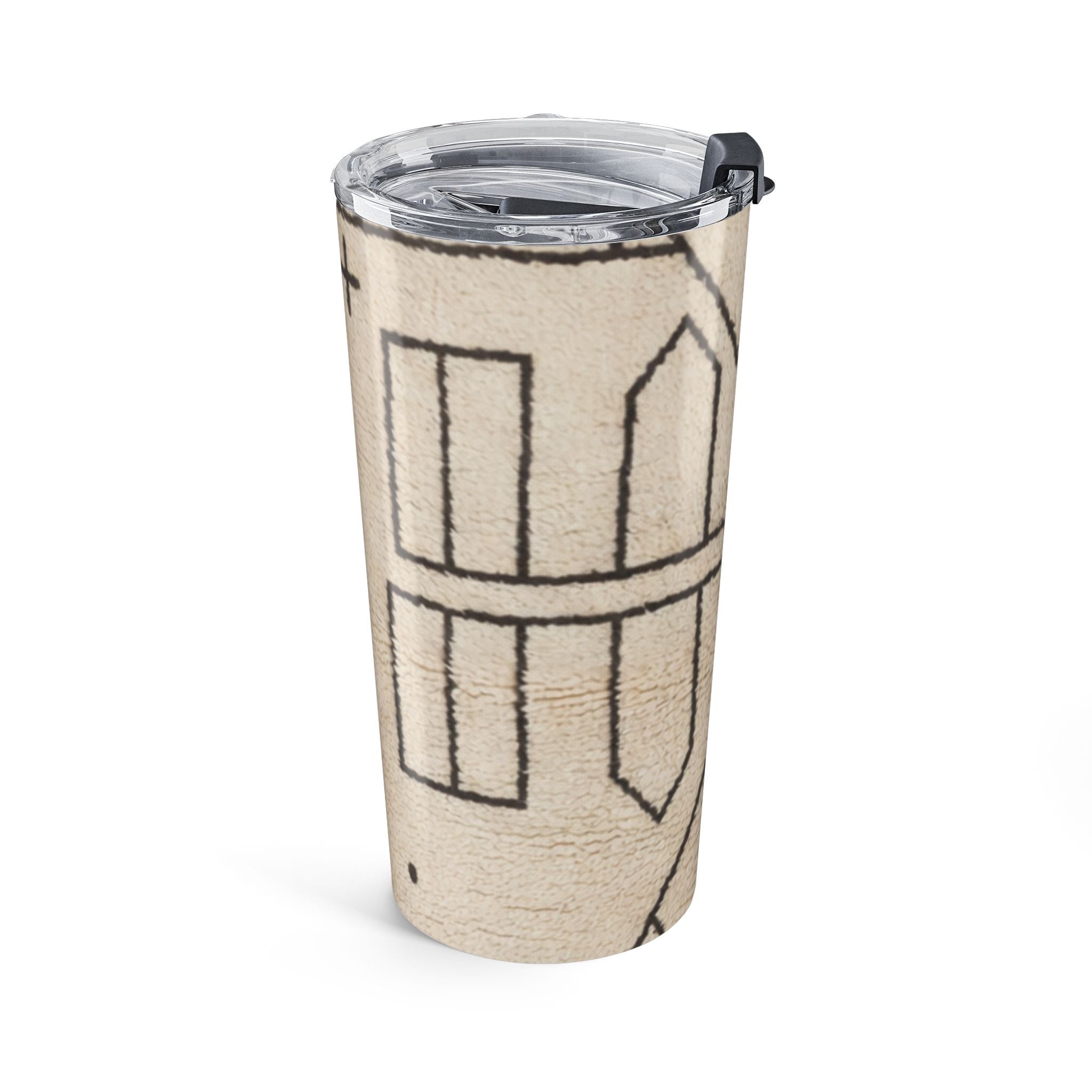 Geometric Moroccan Berber Pattern Tumbler 20oz | Minimalist Beige Travel Cup