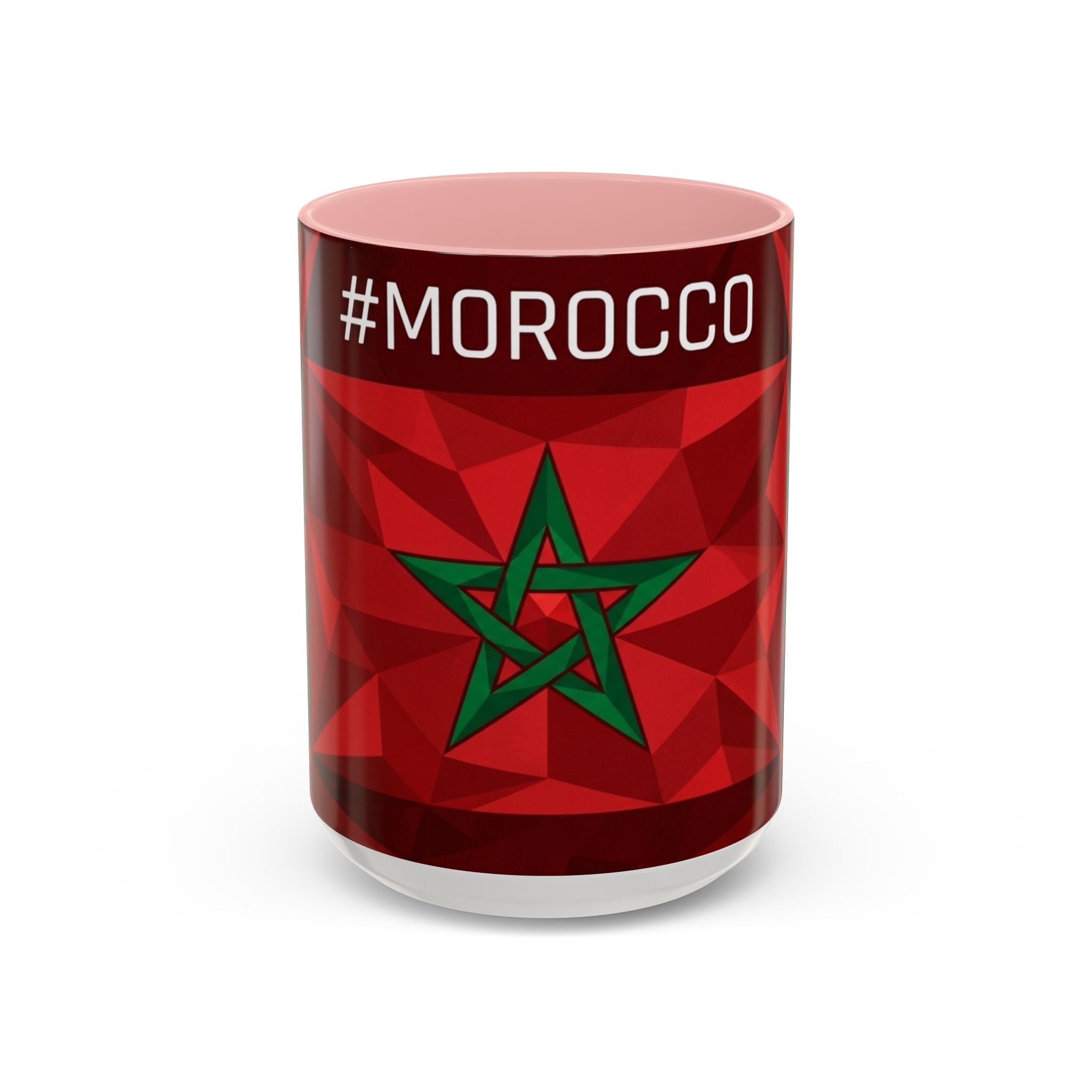 Morocco Flag Red Geometric Star Accent Mug | 11oz 15oz