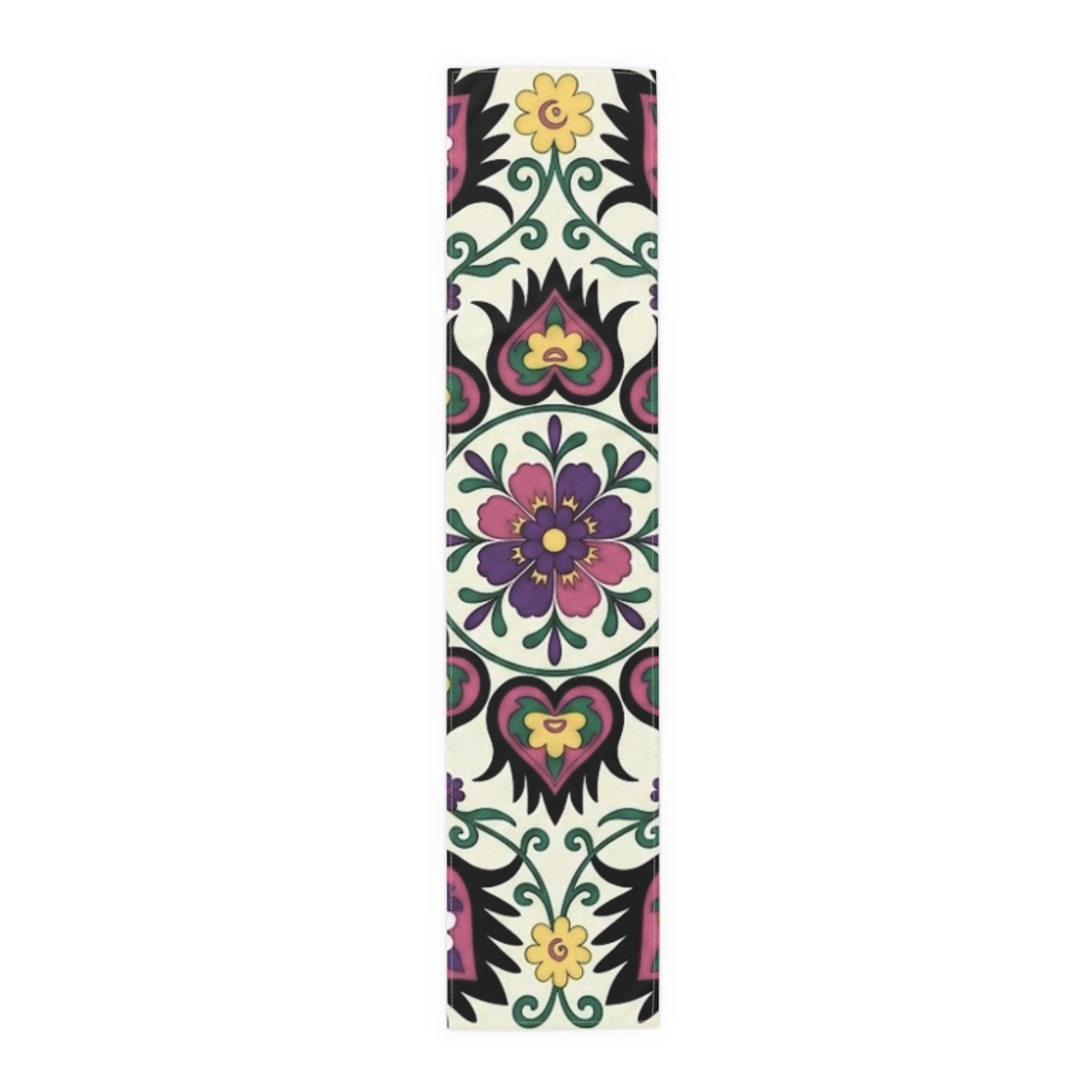 Floral Folk Art Pattern Table Runner | Decorative Dining Linen