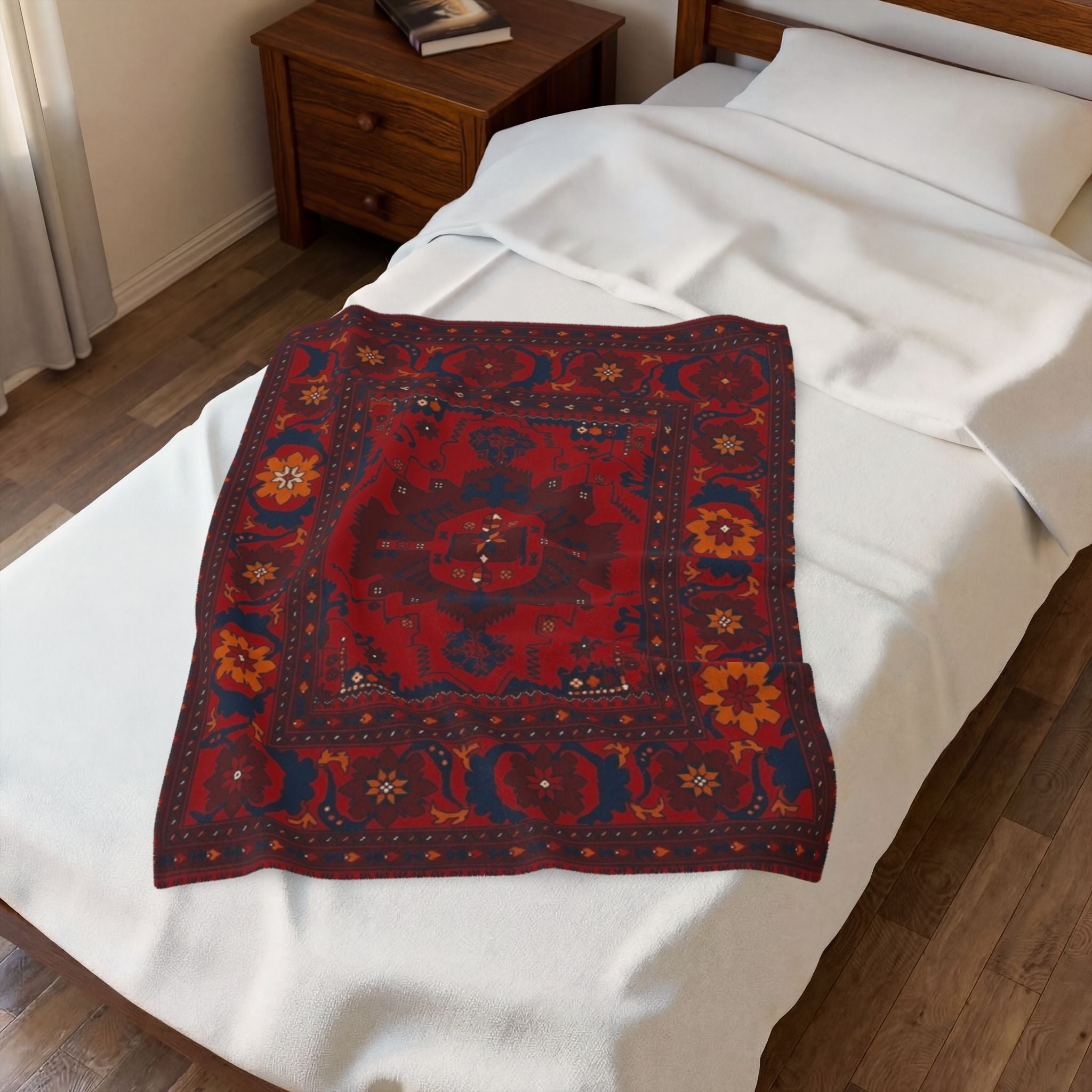 Persian Blanket | Red Ornamental Boho Throw