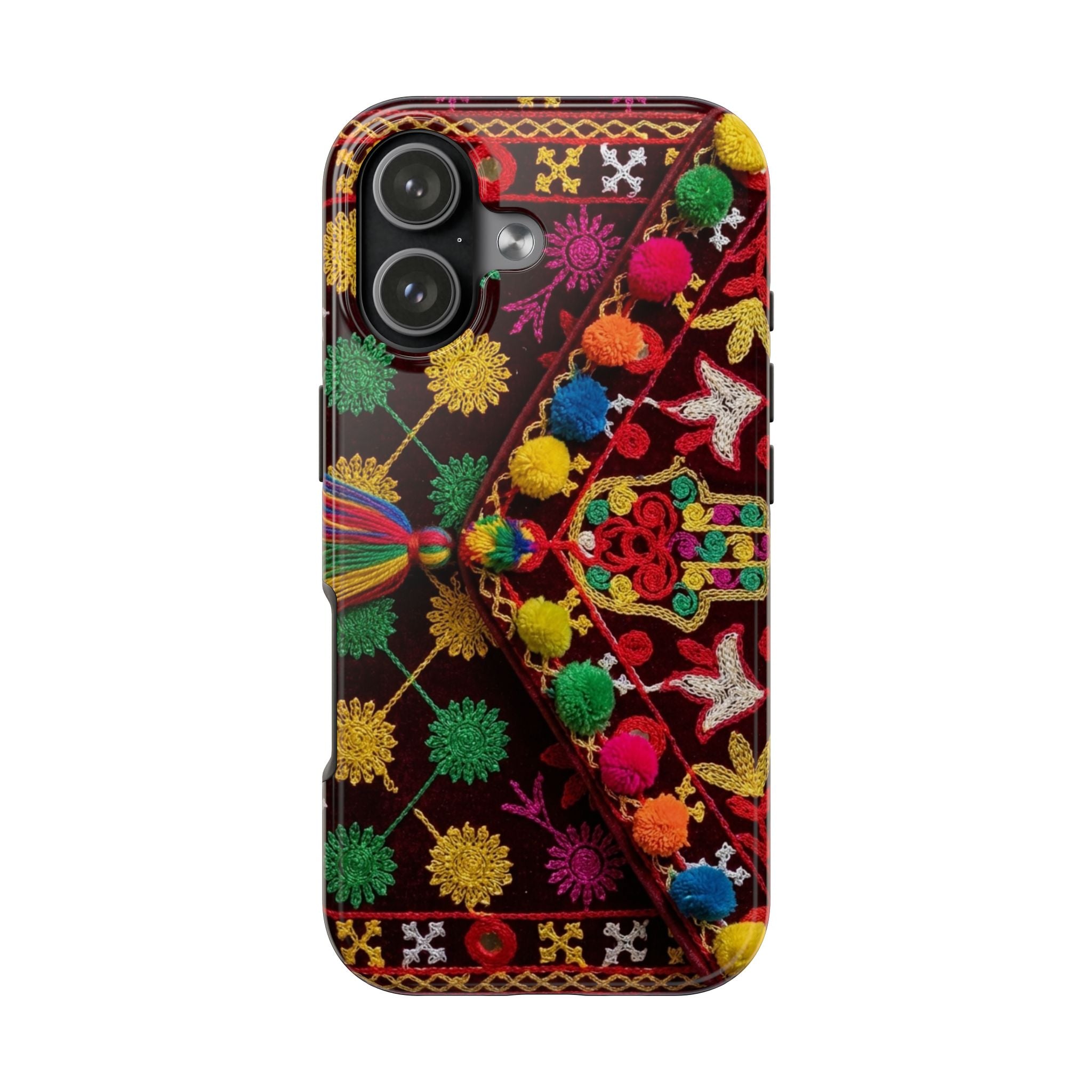 Colorful Pom Pom Pattern Phone Case | Tough Phone Case