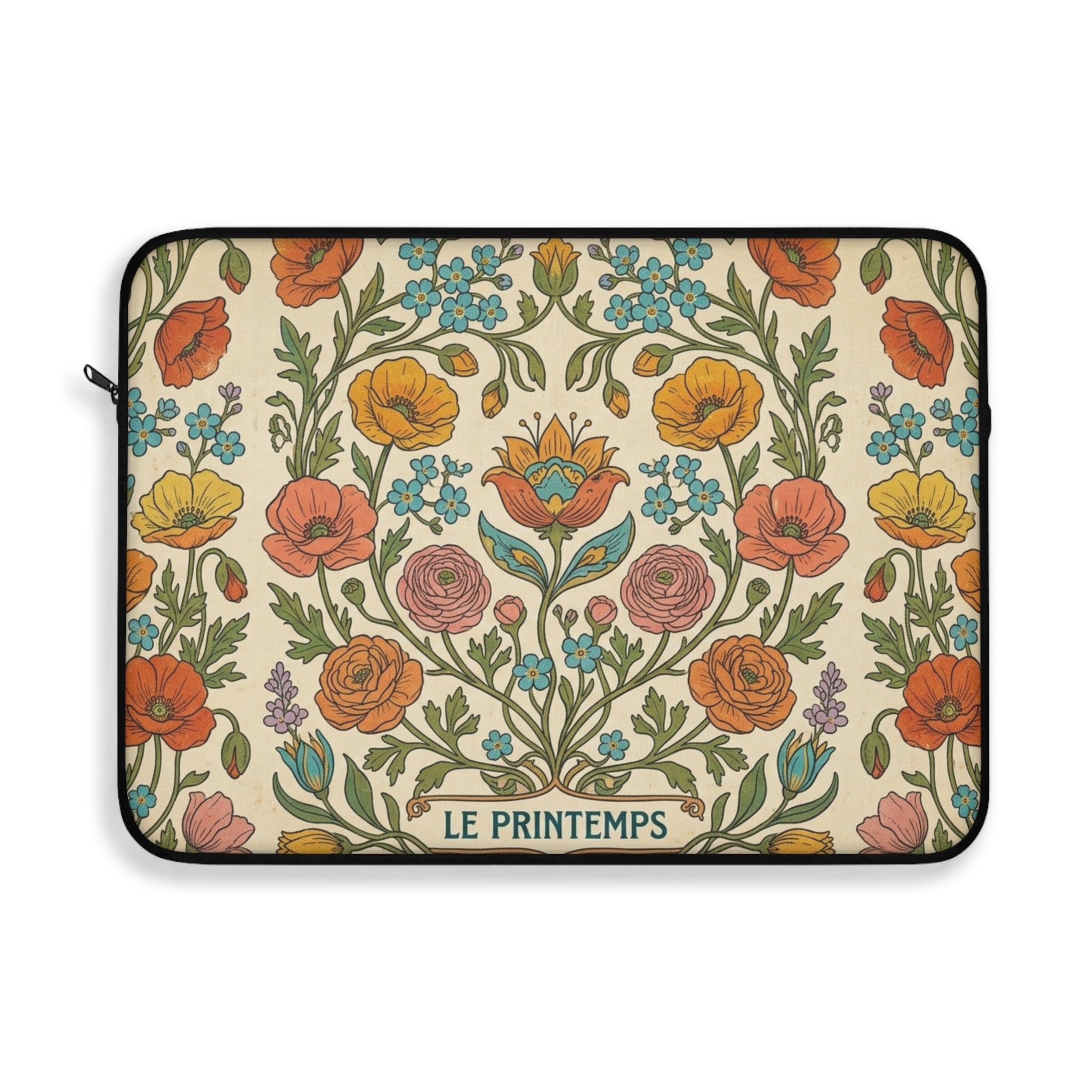 Le Printemps Floral Pattern Laptop Sleeve | Vintage Cottagecore Flowers