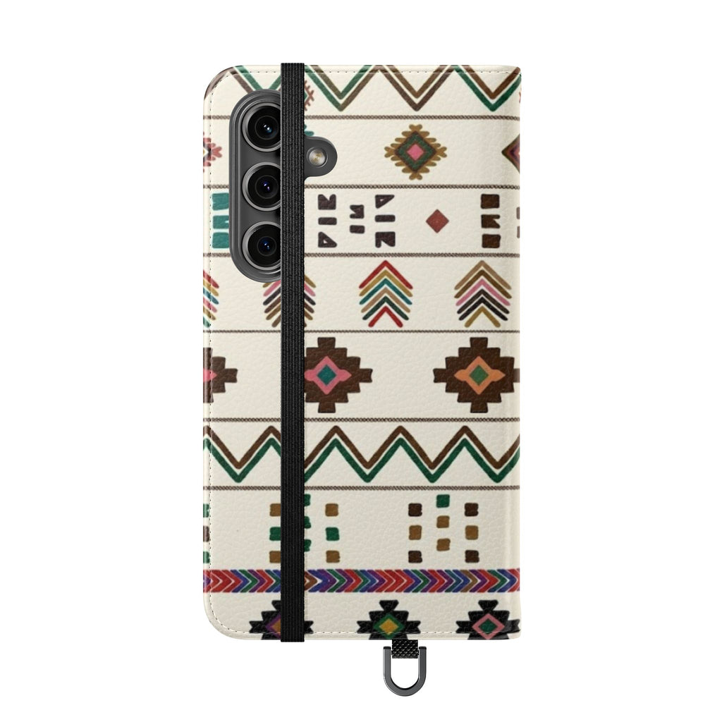 Southwestern Aztec Pattern Flip Case | Tribal Phone Wallet, Card Slots