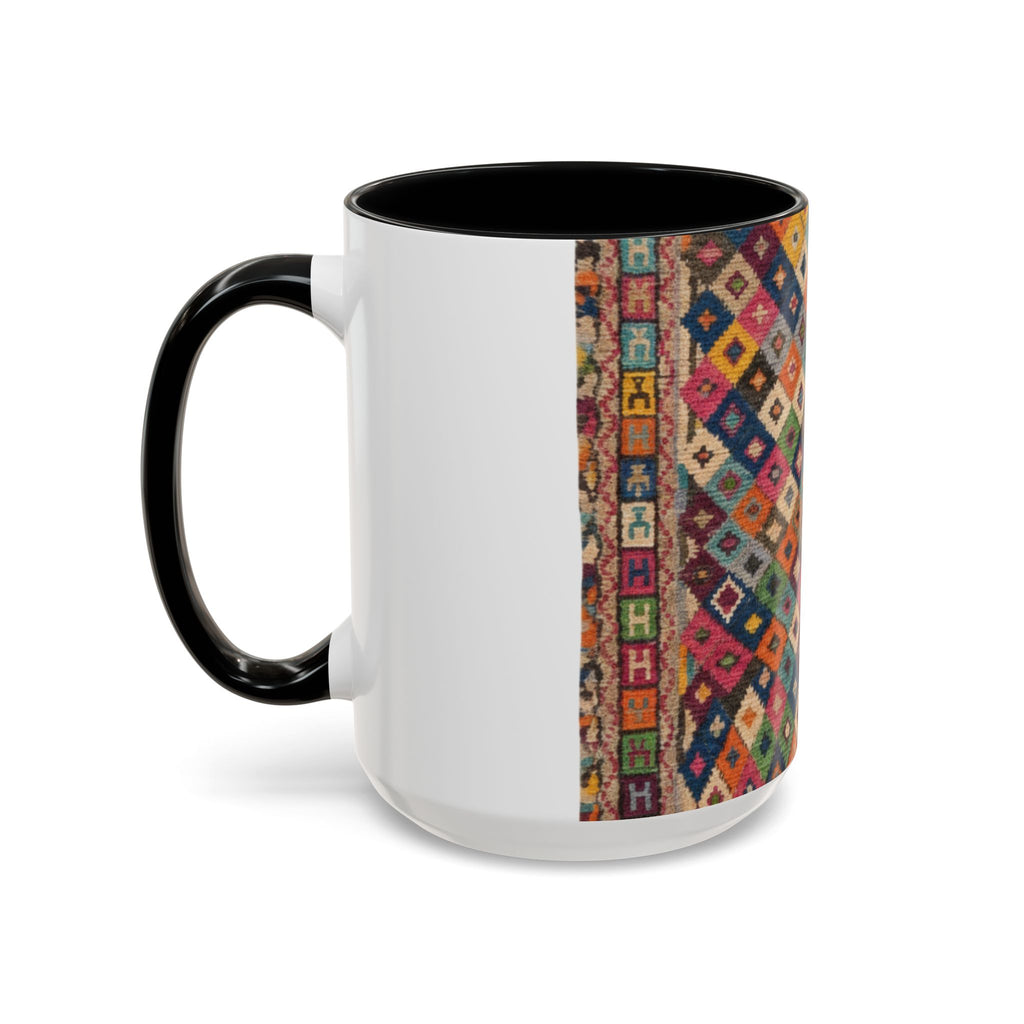 Colorful Kilim Diamond Pattern Mug | Accent Coffee Mug 11oz 15oz