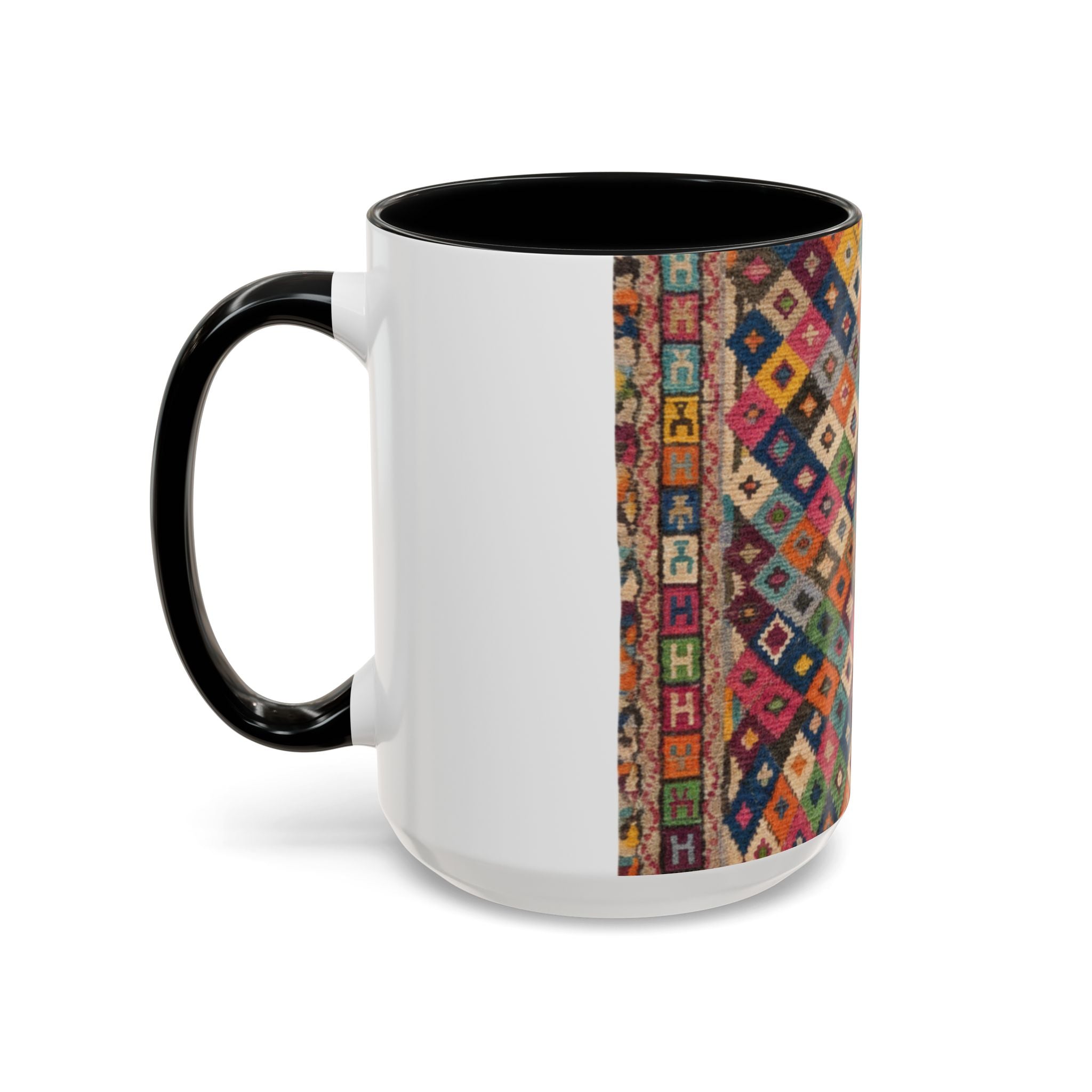 Colorful Kilim Diamond Pattern Mug | Accent Coffee Mug 11oz 15oz