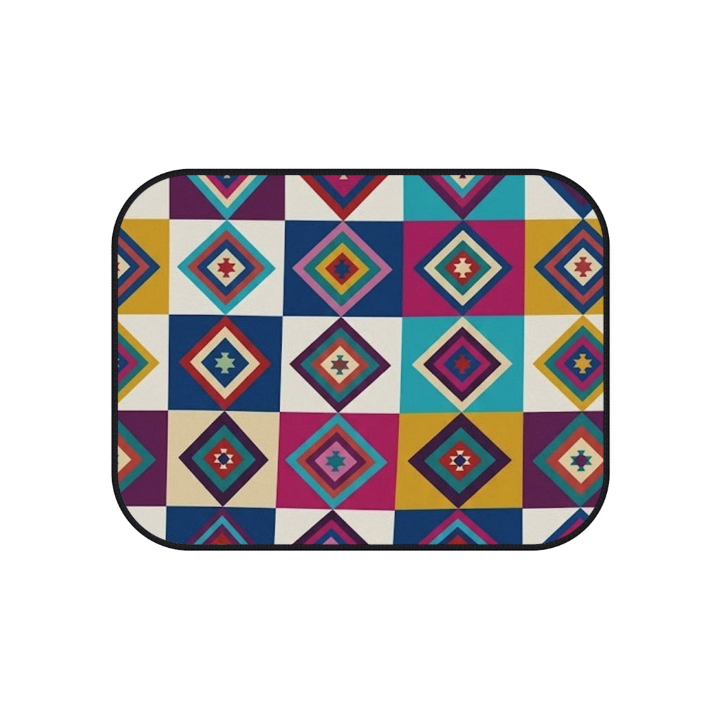 Colorful Geometric Diamond Pattern Car Mats