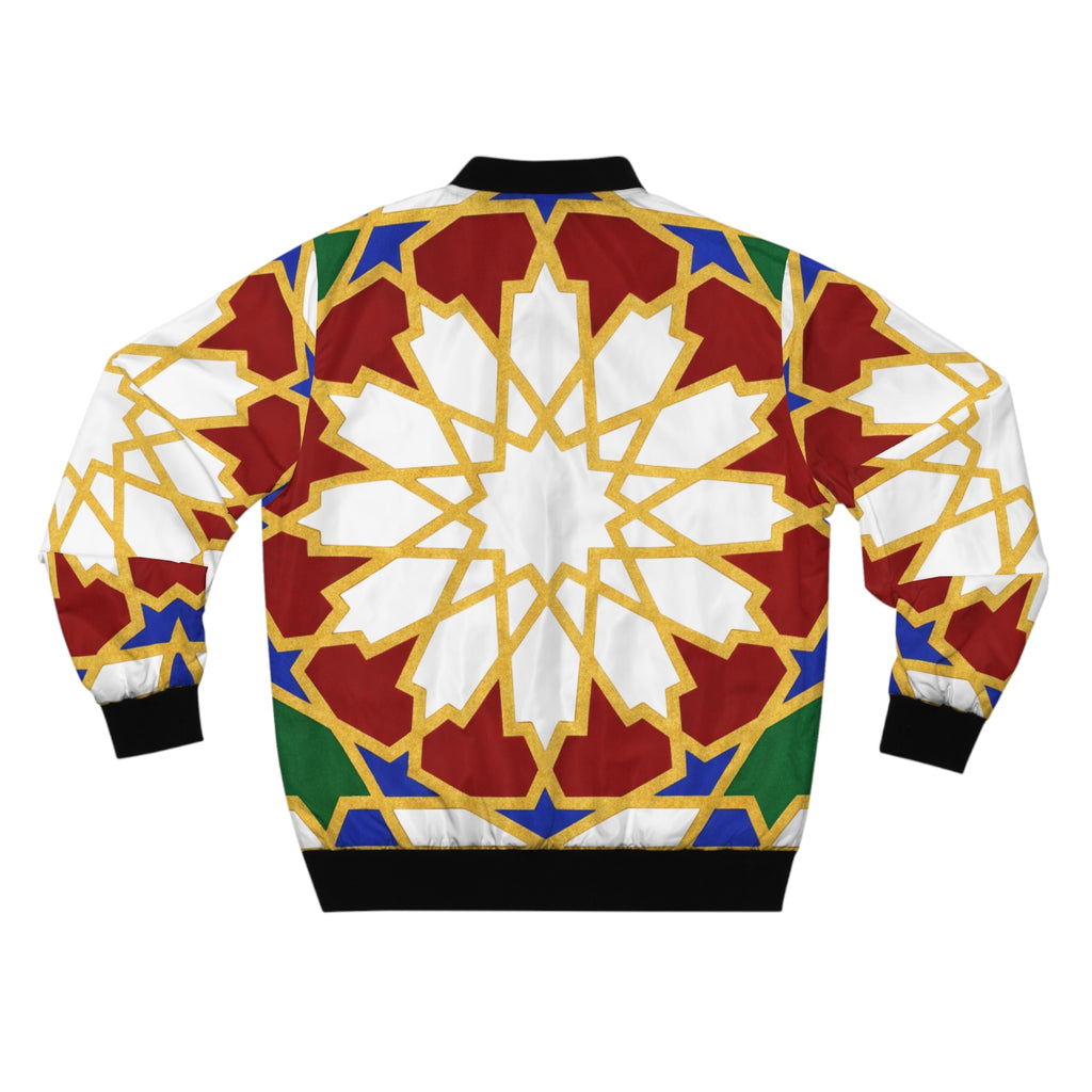 Geometric Moroccan Mosaic Bomber Jacket | Islamic Tile Pattern