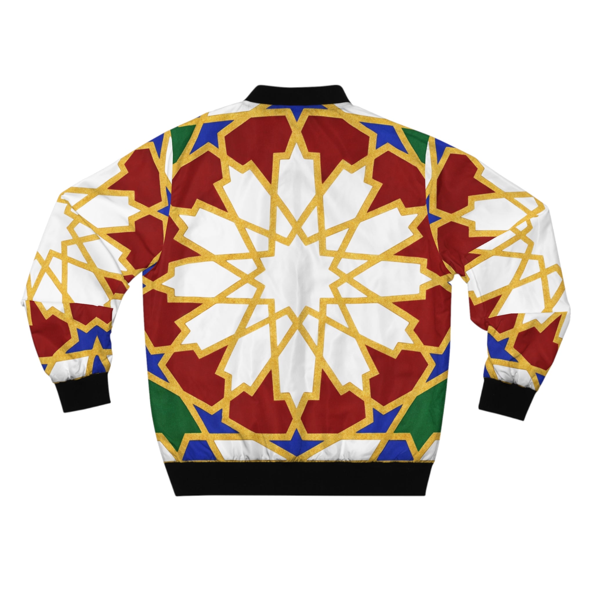 Geometric Moroccan Mosaic Bomber Jacket | Islamic Tile Pattern