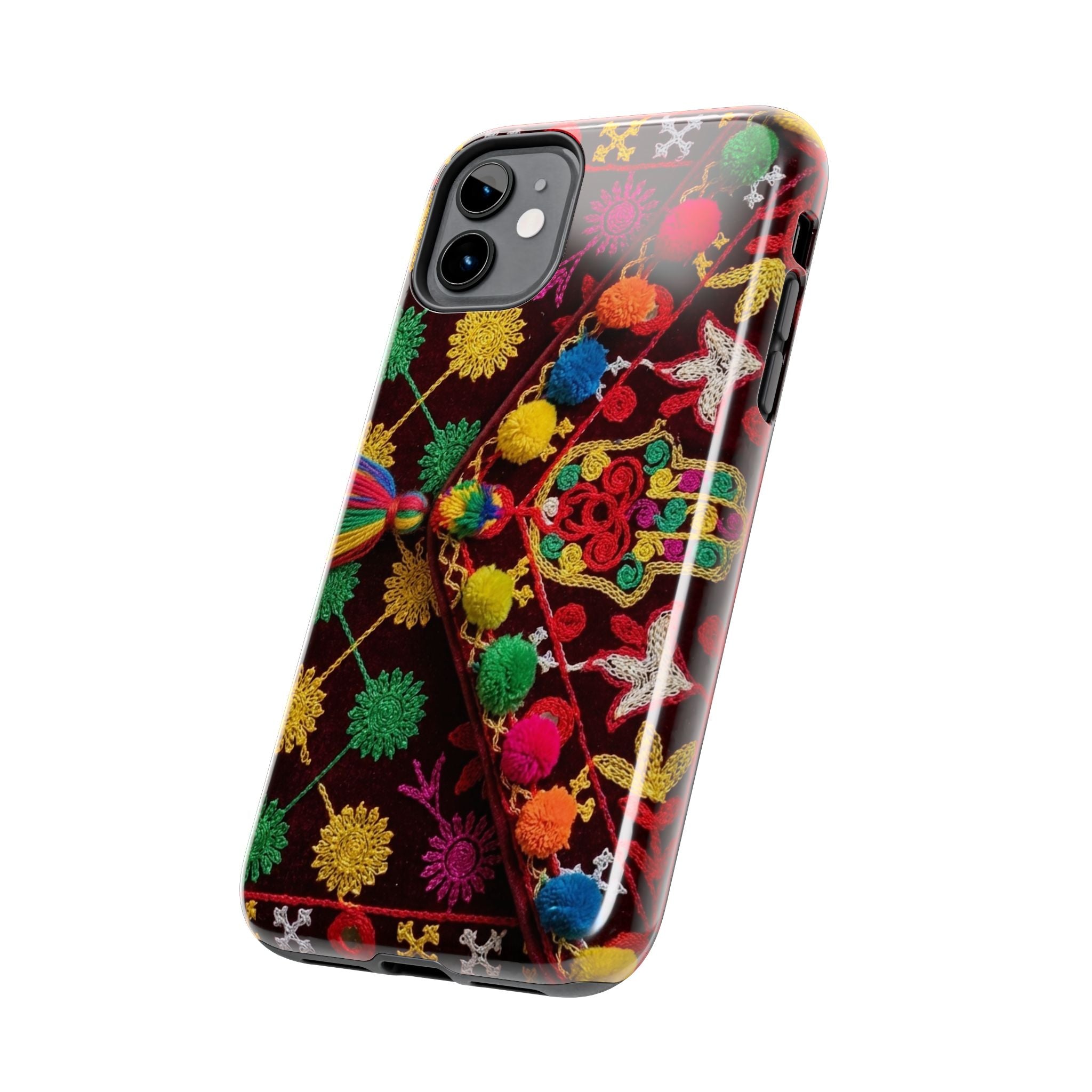 Colorful Pom Pom Pattern Phone Case | Tough Phone Case