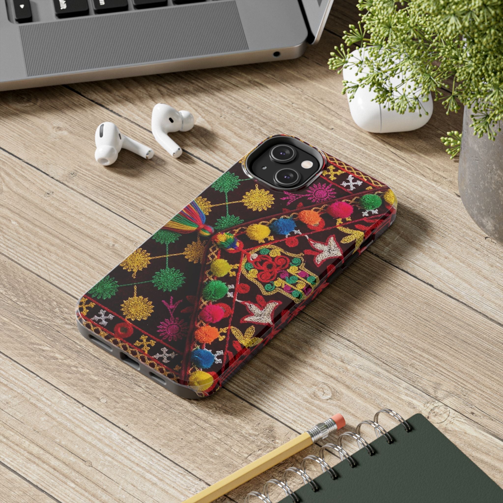 Colorful Pom Pom Pattern Phone Case | Tough Phone Case