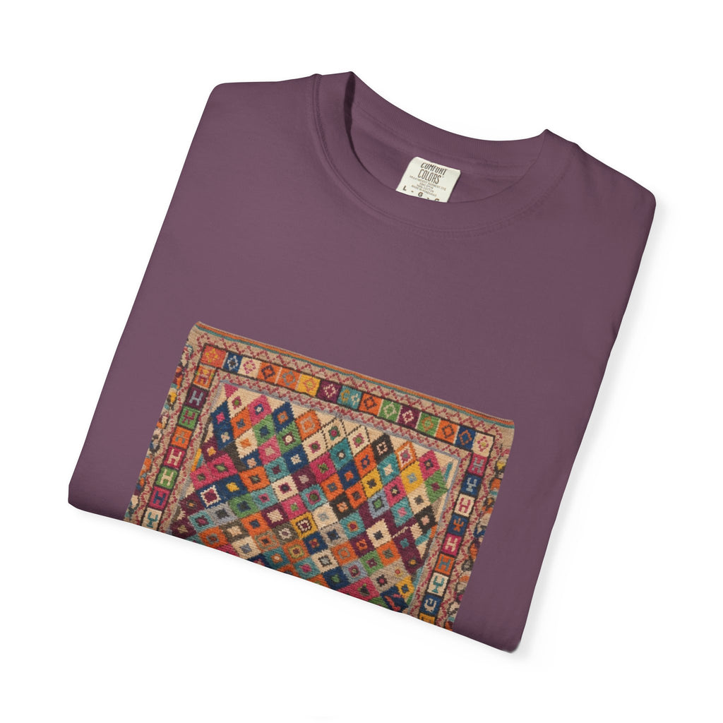 Colorful Kilim Rug Artwork T-Shirt | Geometric Ethnic Print