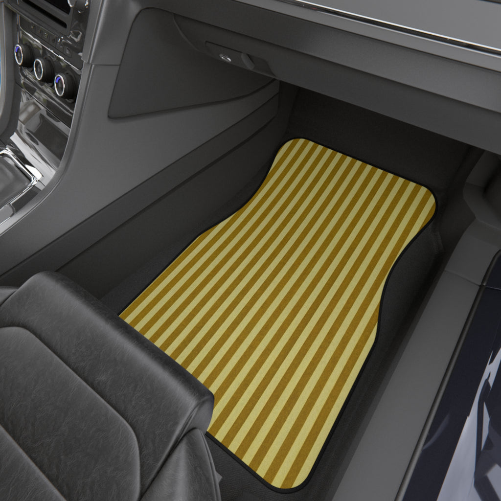 Yellow Stripe Car Floor Mats, Car Interiors Decoration | Gifts for Drivers
