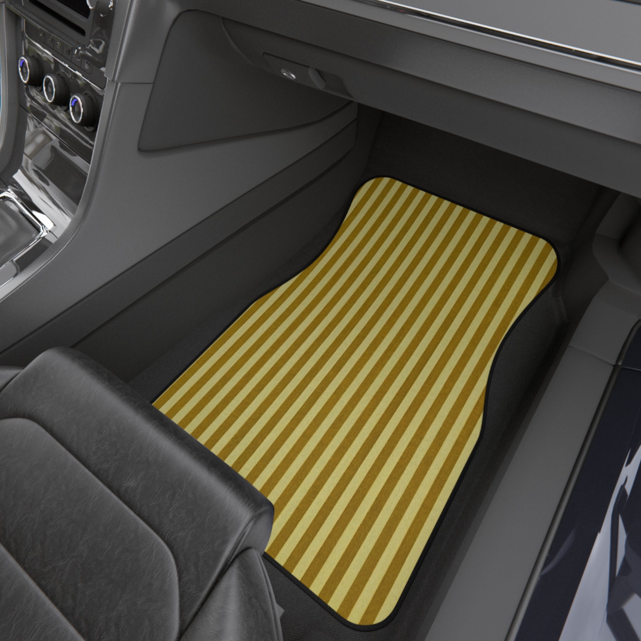 Yellow Stripe Car Floor Mats, Car Interiors Decoration | Gifts for Drivers