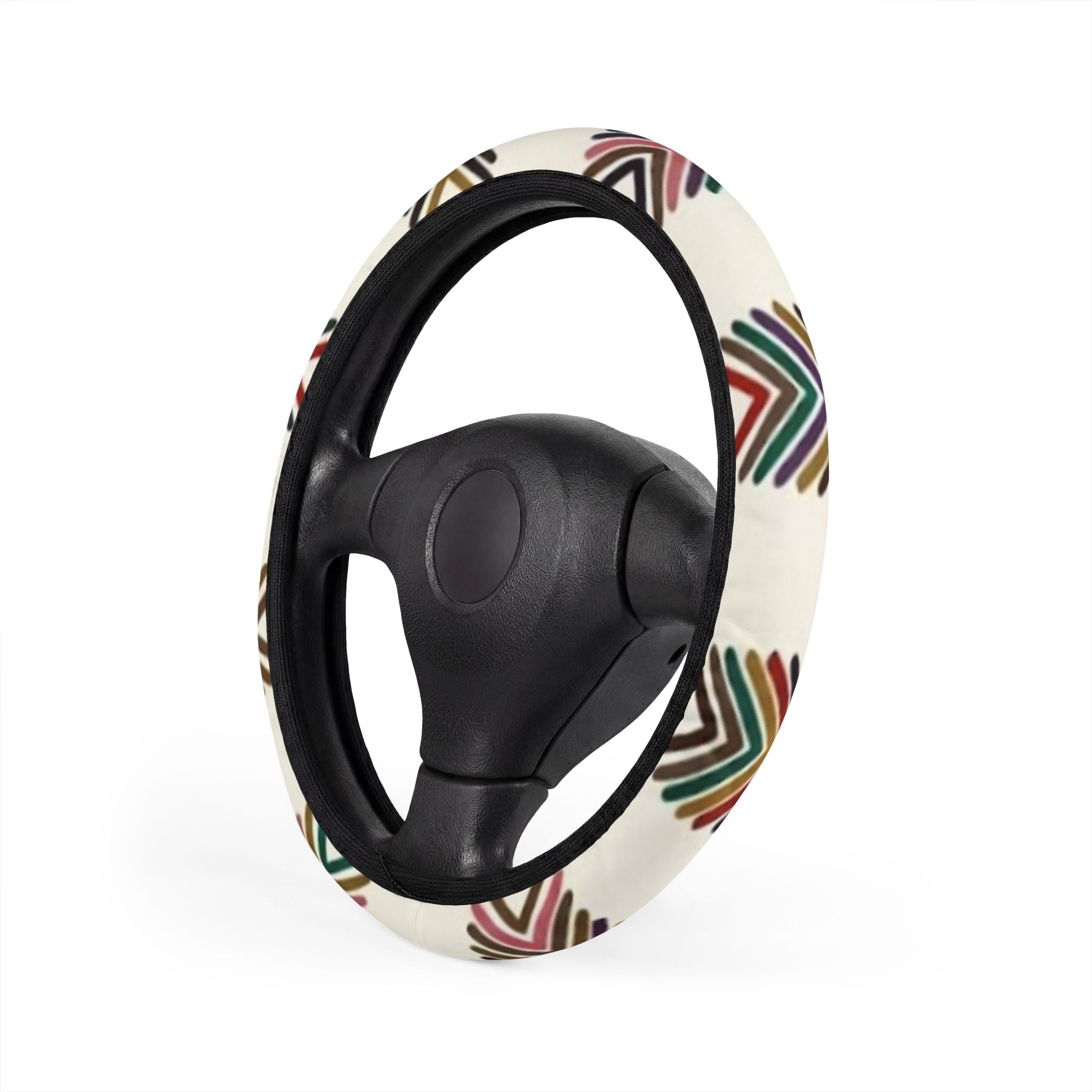 Colorful Geometric Arrows Car Steering Wheel Cover | Tribal Chevron Pattern