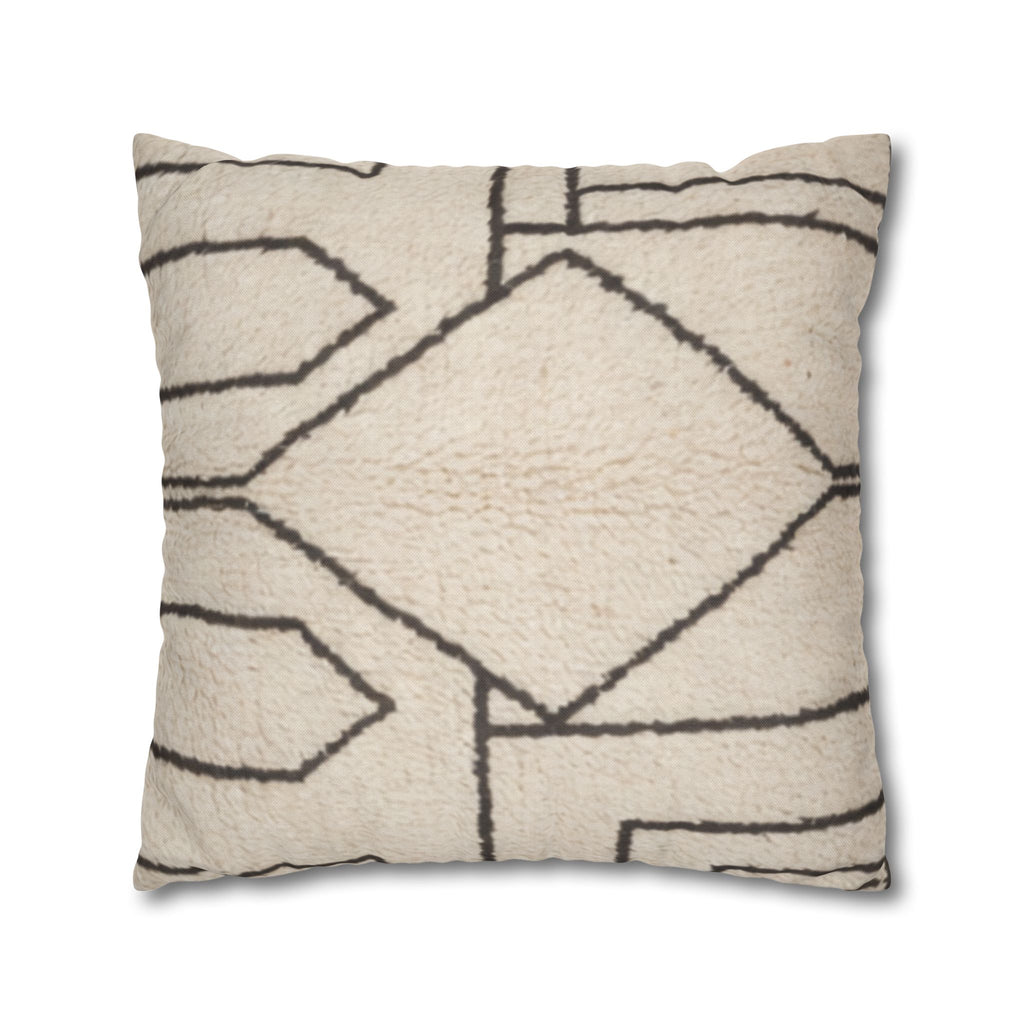 Neutral Tribal Geometric Pillowcase Spun Polyester Square Pillowcase | Boho Accent