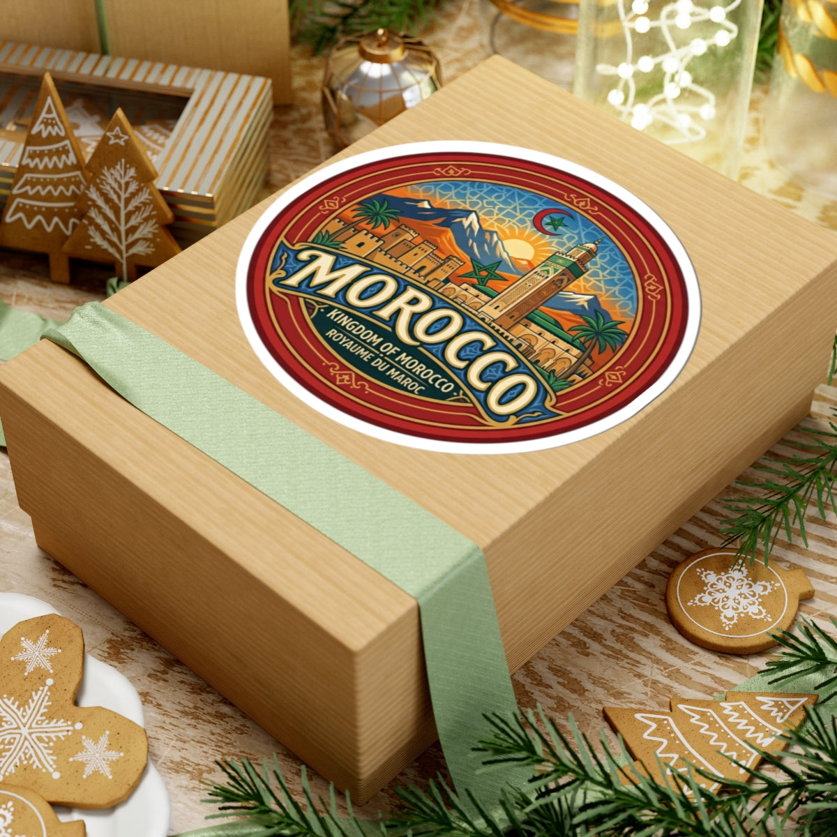 Morocco Vintage Travel Badge sticker | Kiss-Cut Sticker