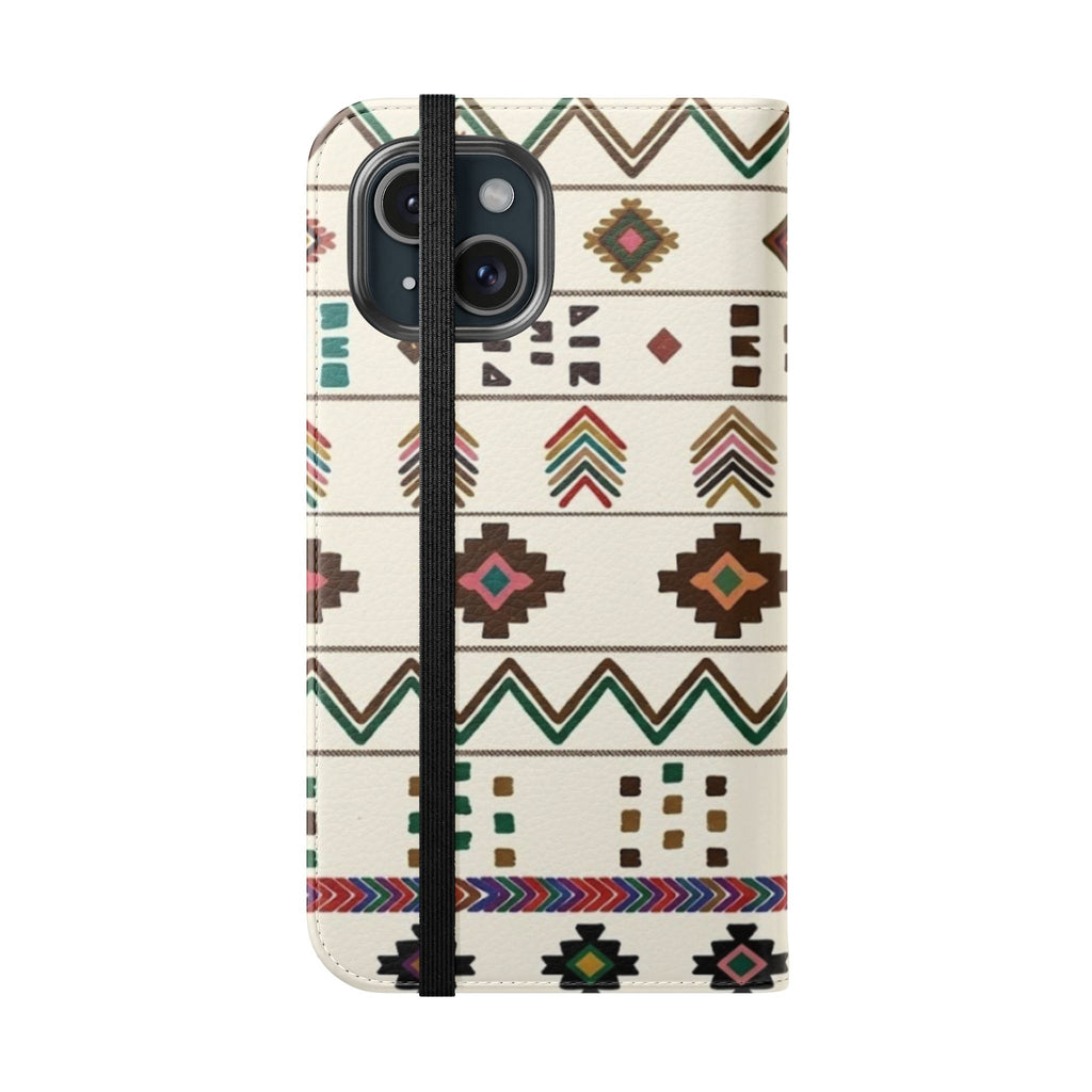 Southwestern Aztec Pattern Flip Case | Tribal Phone Wallet, Card Slots