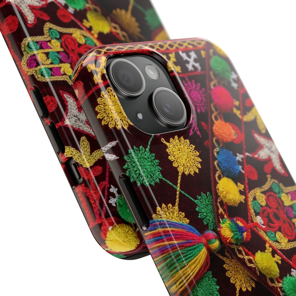 Colorful Pom Pom Pattern Phone Case | Tough Phone Case
