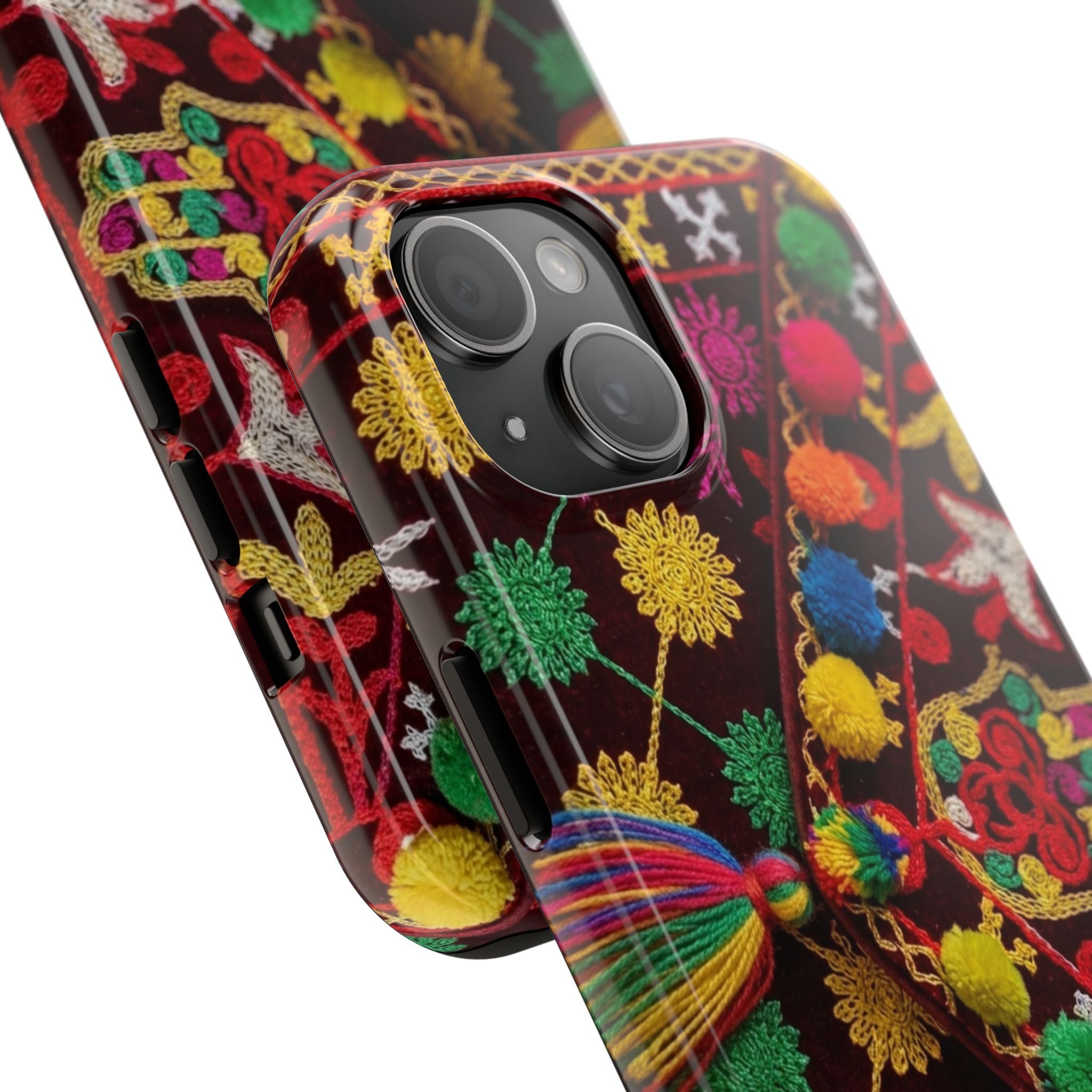 Colorful Pom Pom Pattern Phone Case | Tough Phone Case