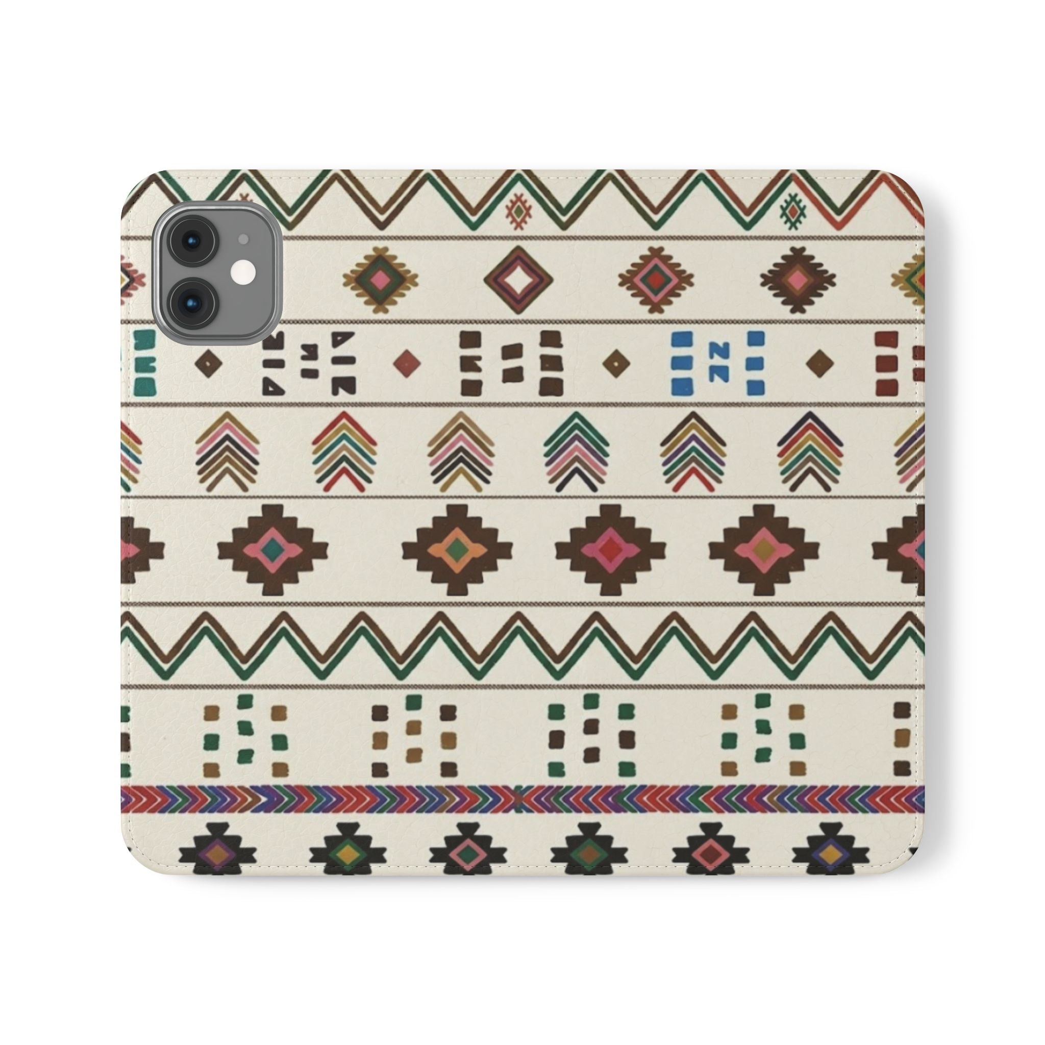 Southwestern Aztec Pattern Flip Case | Tribal Phone Wallet, Card Slots
