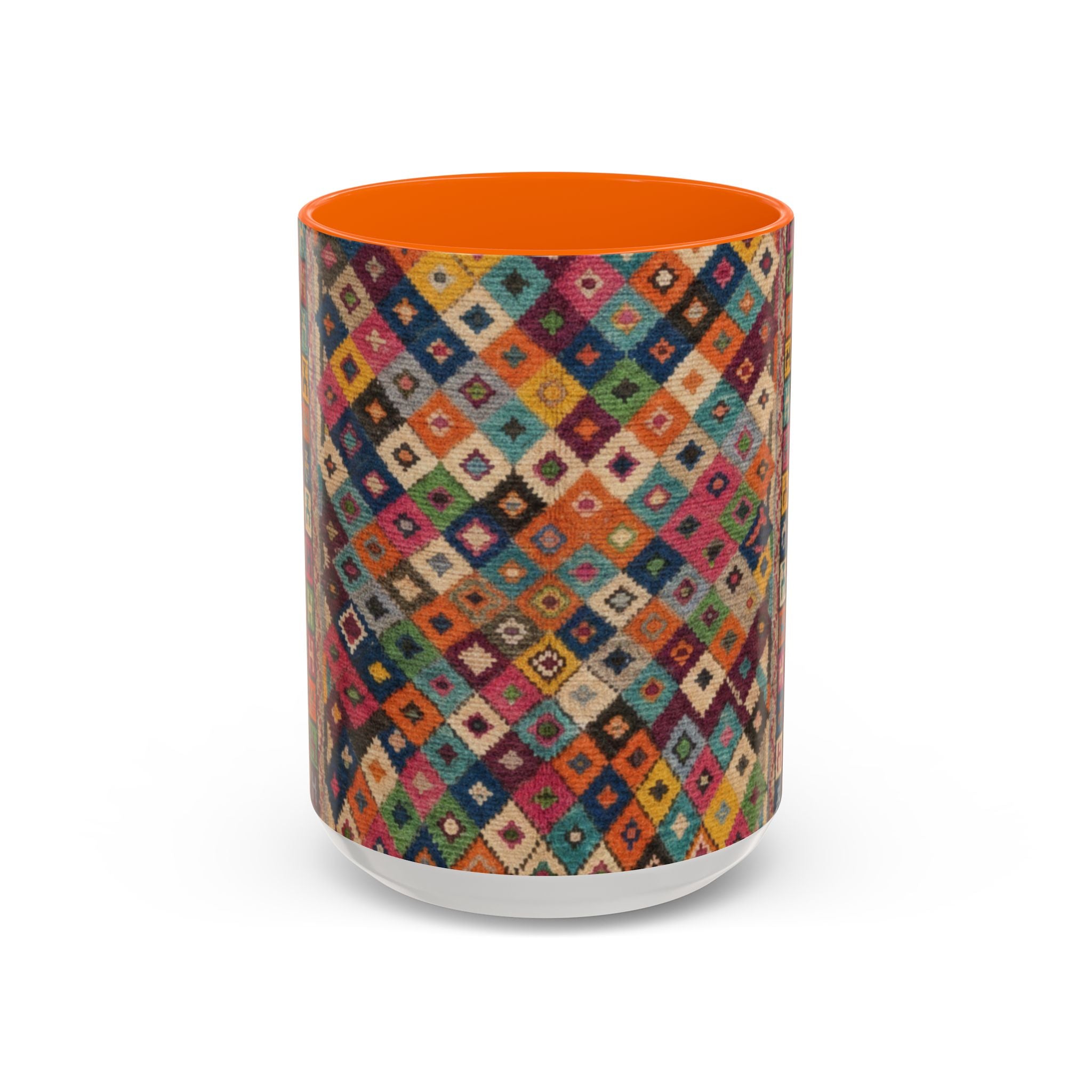 Colorful Kilim Diamond Pattern Mug | Accent Coffee Mug 11oz 15oz